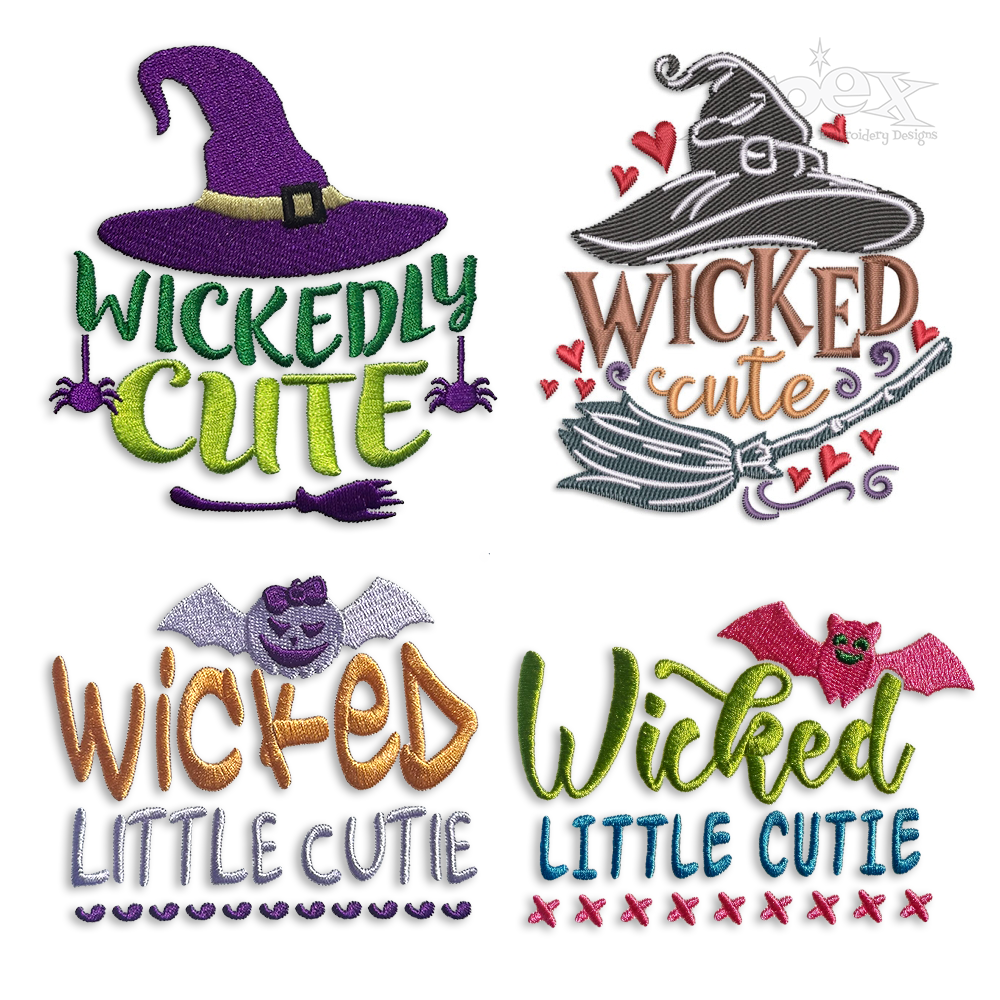 Halloween Wicked Cute Pack Machine Embroidery Design by Apex Digitizing