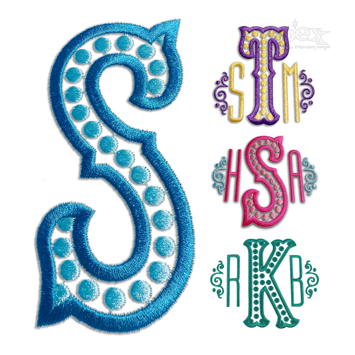 Ponda Dots Marquis Machine Embroidery Font - Apex All