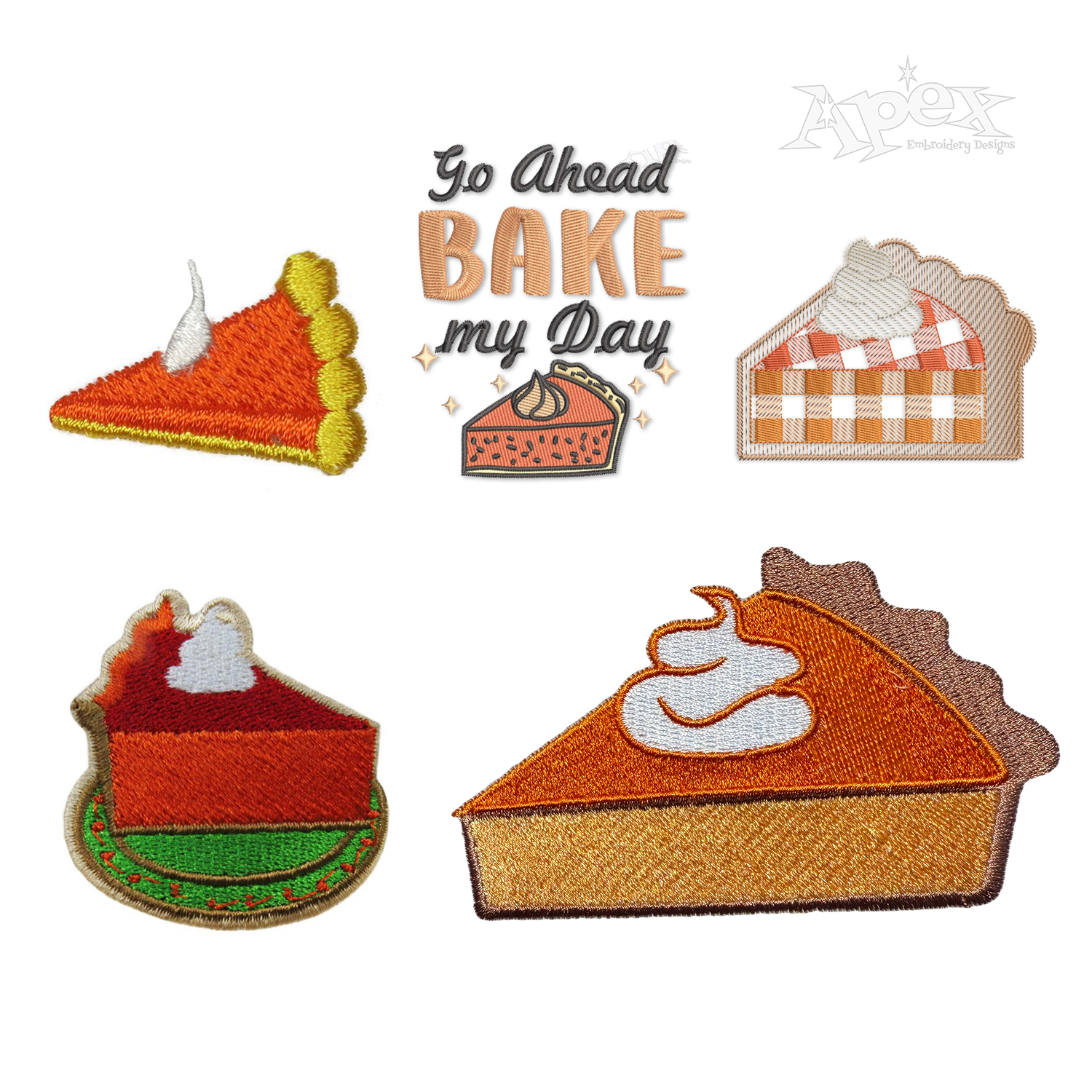 Pumpkin Pie Bundle Machine Embroidery Designs by Apex