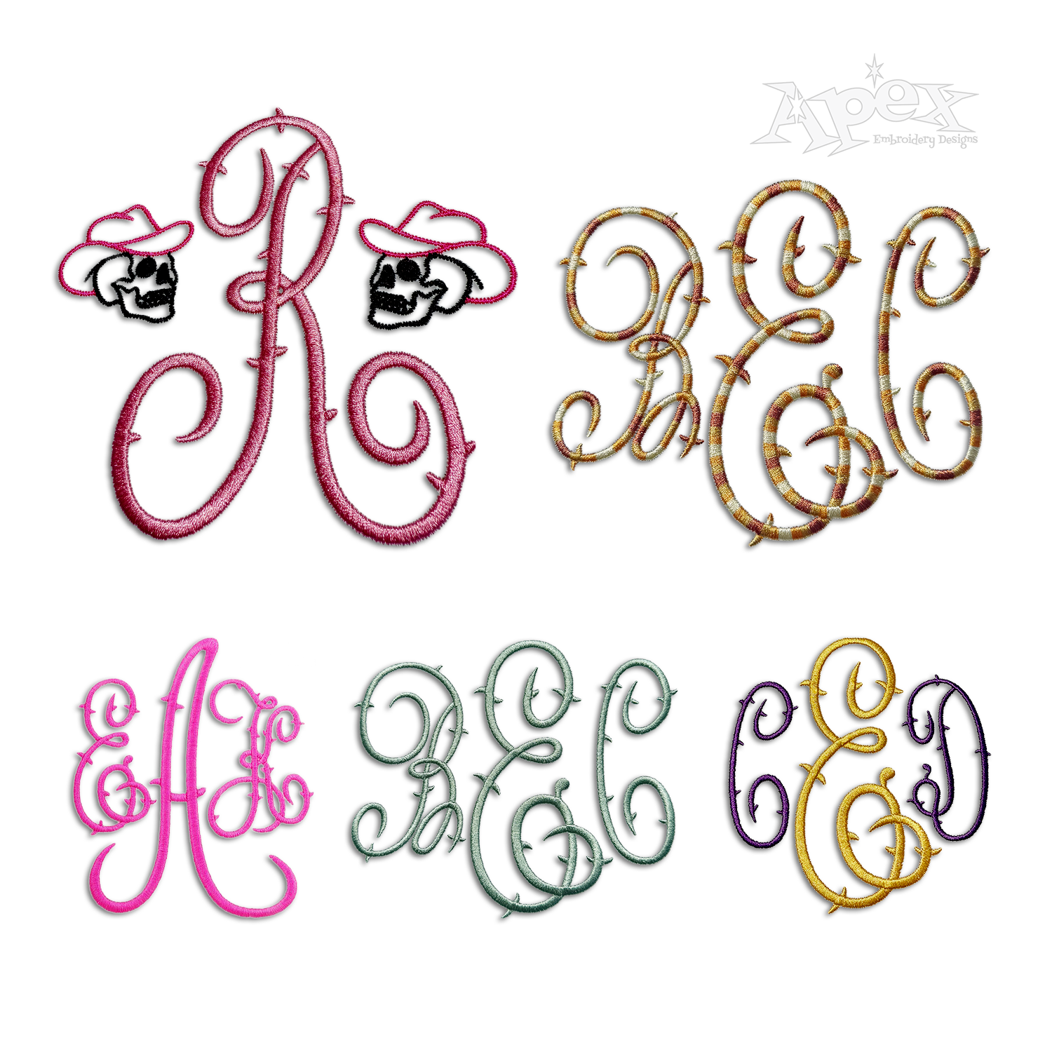 Thorn Rose Embroidery Font Machine Embroidery Designs All