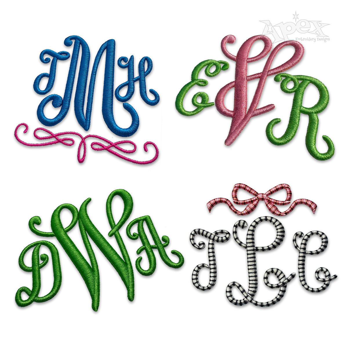 Watkin Embroidery Font Digitized by Apex Designs Digitizing