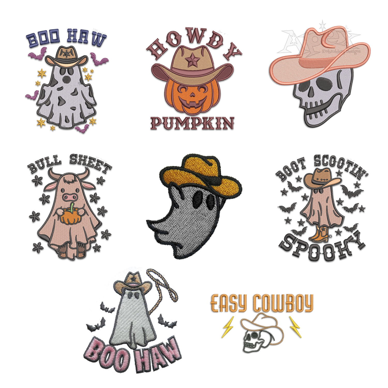 Western Cowboy Howdy Halloween Embroidery Design by Apex Digitizing