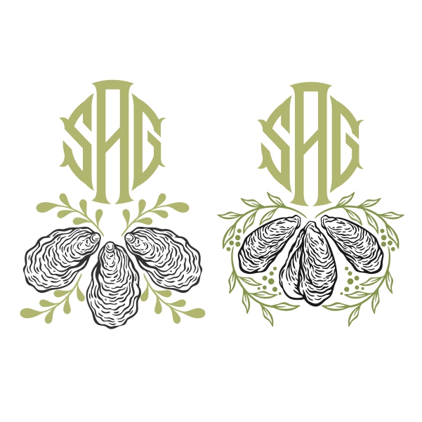 Oyster and Wreath SVG