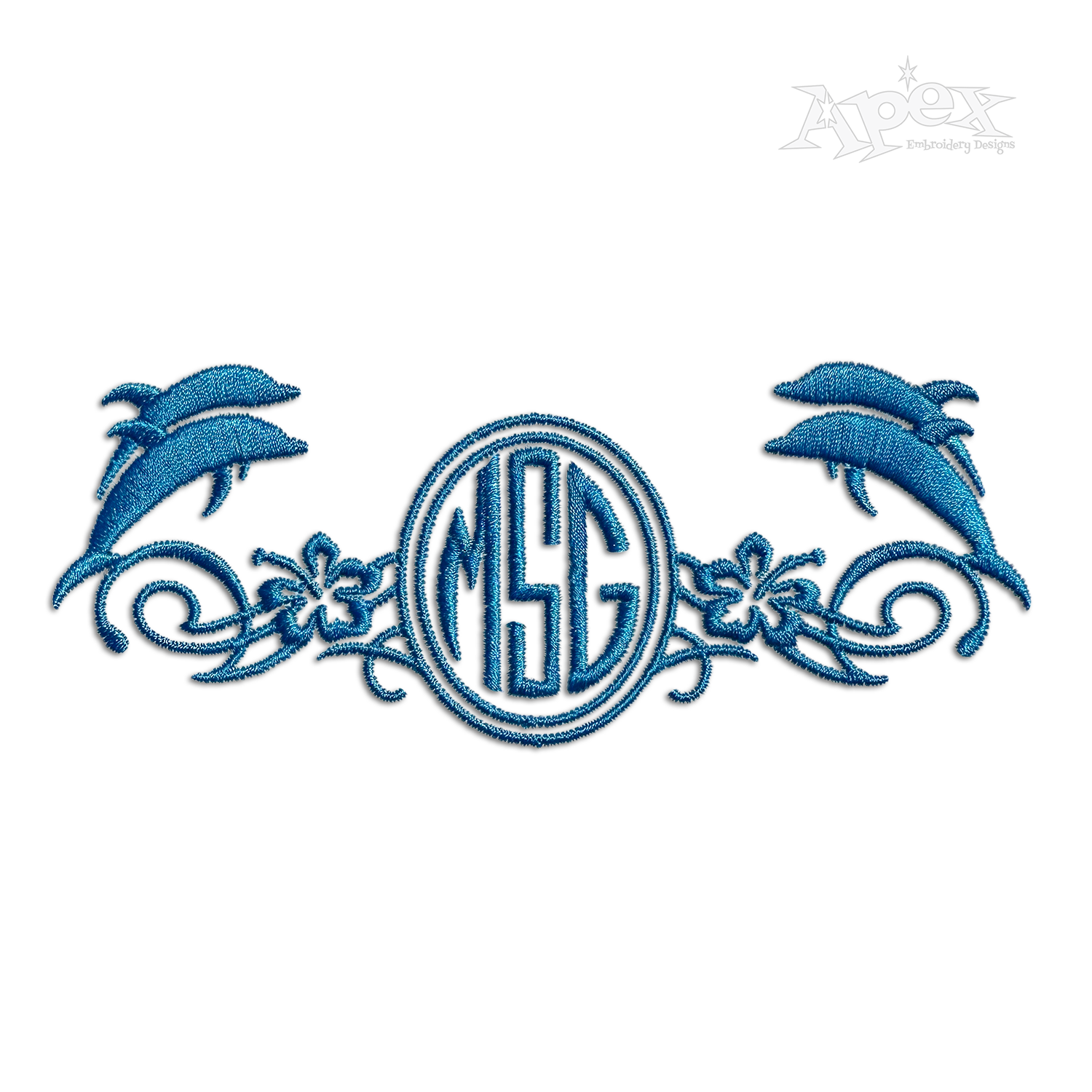 Dolphins Monogram Machine Embroidery Frames by Apex