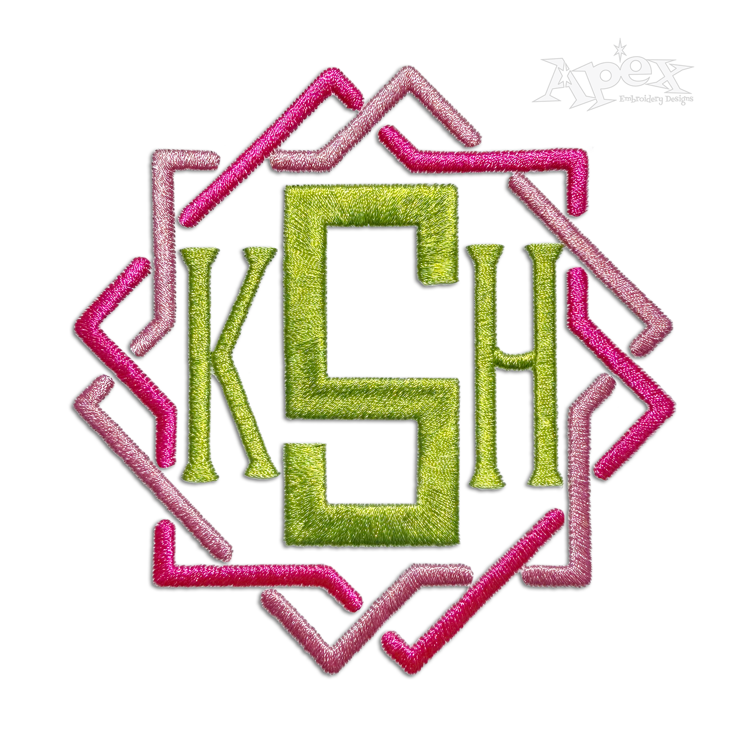 Square Intertwined Interlocking Machine Embroidery Monogram Frames