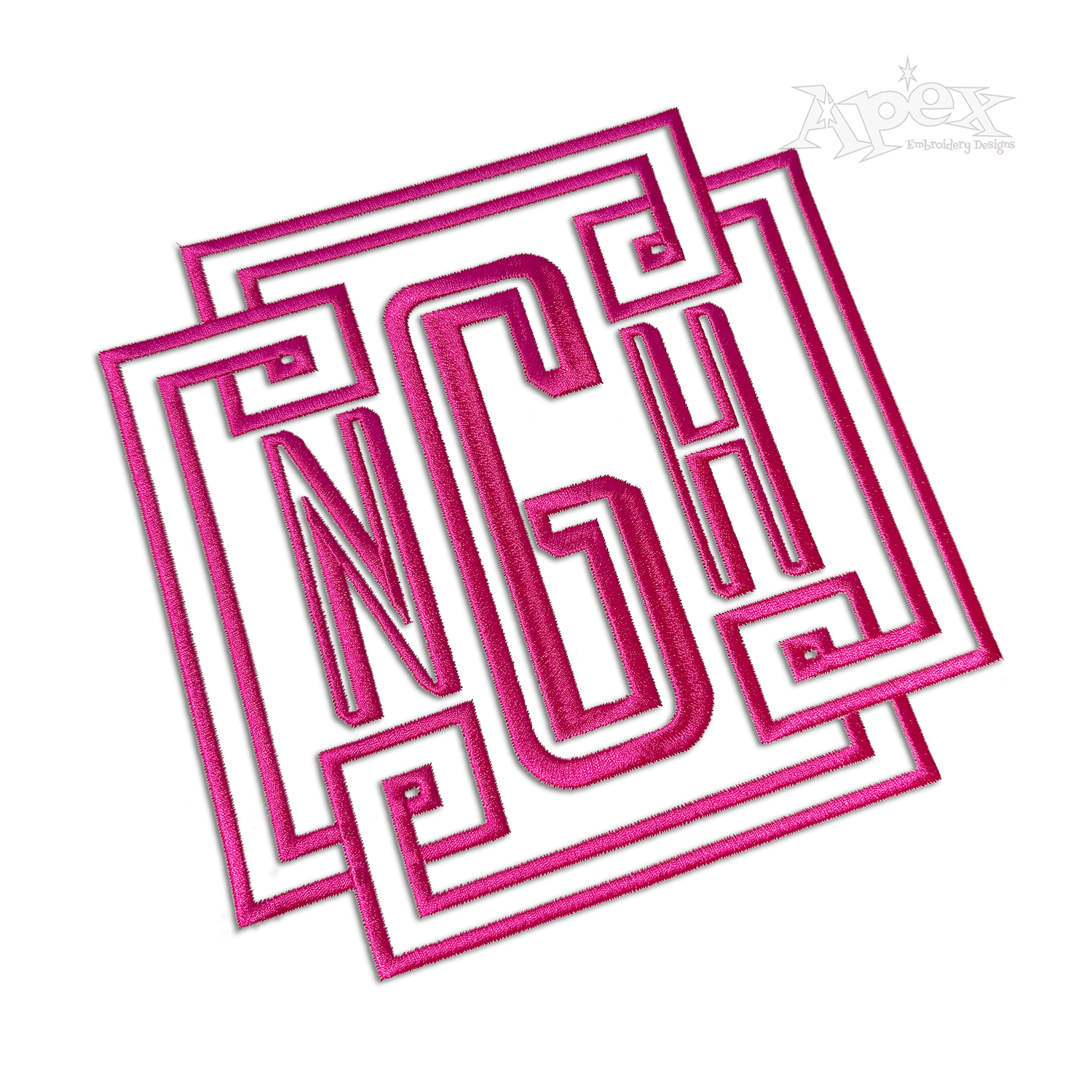 Maxwell Applique Machine Embroidery Font by Apex Digitized