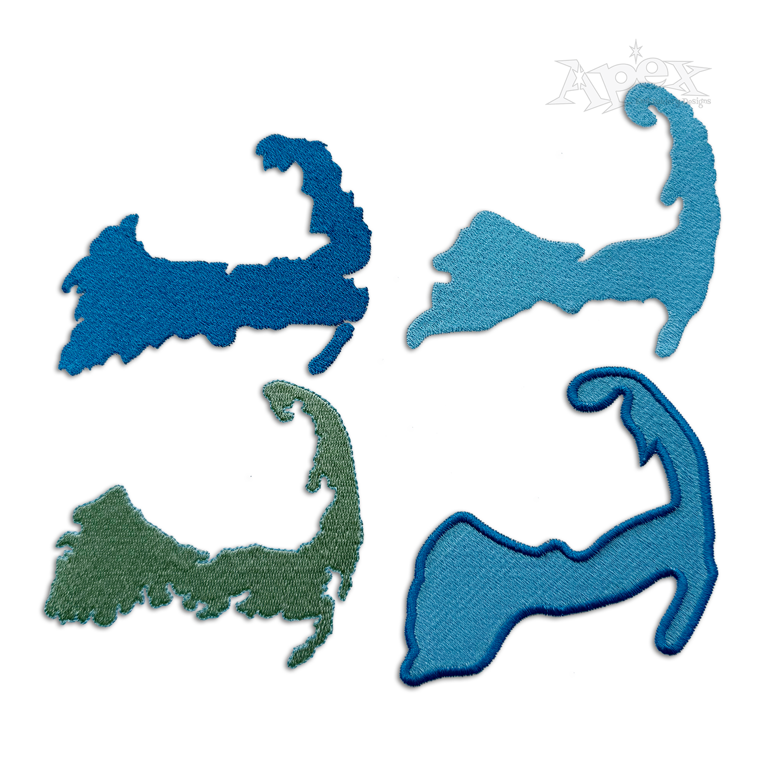 Cape Cod Map Silhoutte Machine Embroidery Design