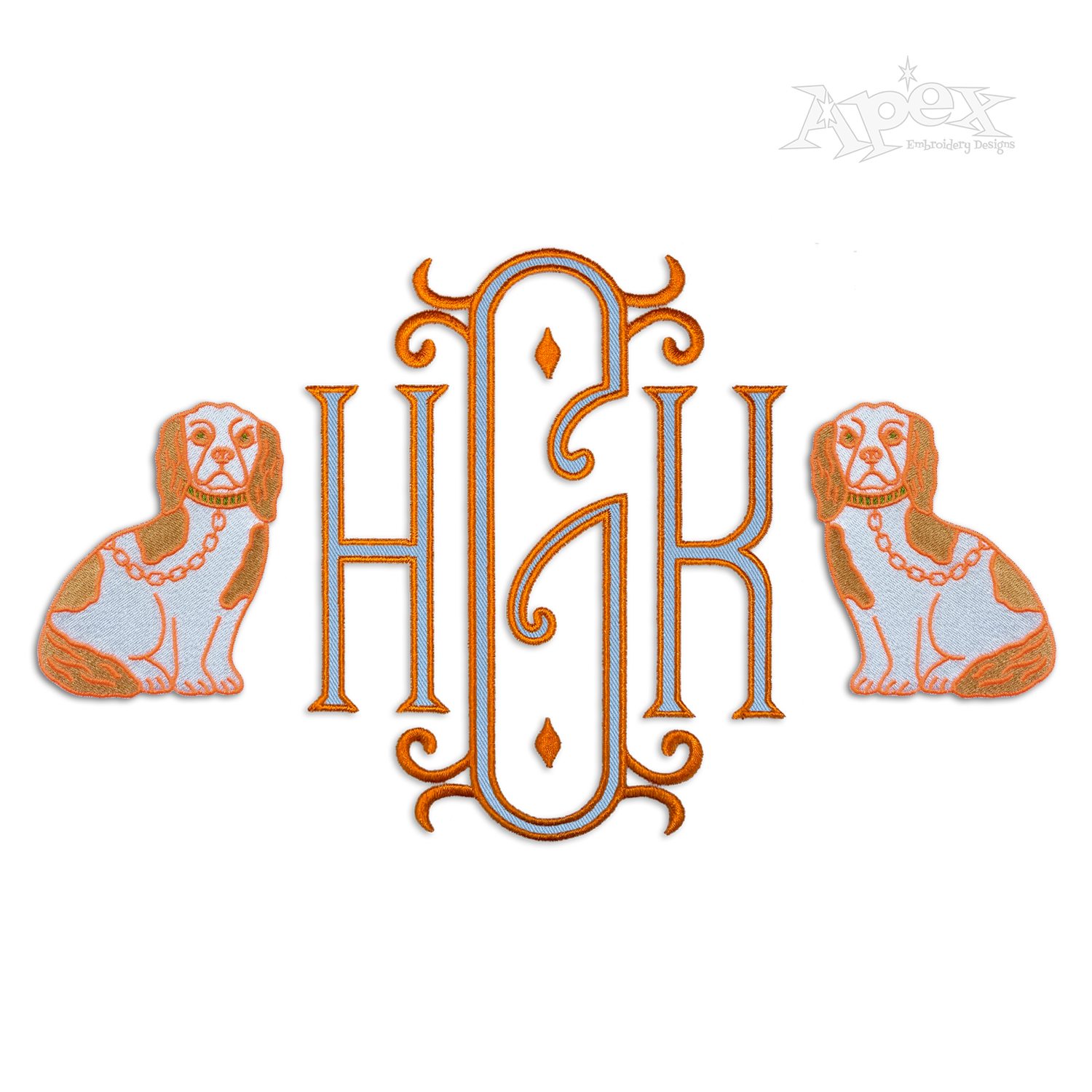 Vienna Applique Machine Embroidery Font by Apex Dog