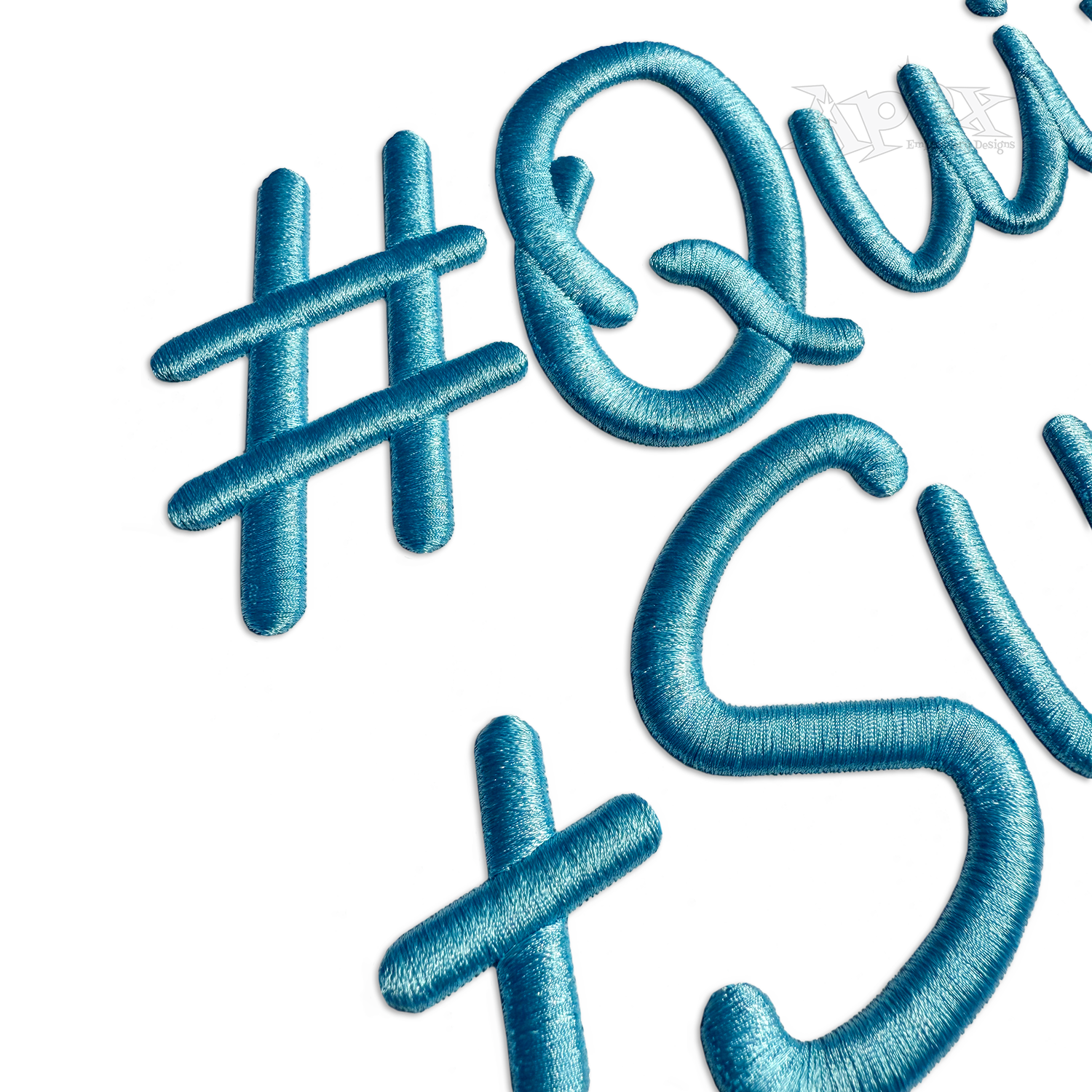 Cassie Script Regular & 3D Puff Embroidery Font Bundle Puff Digitized