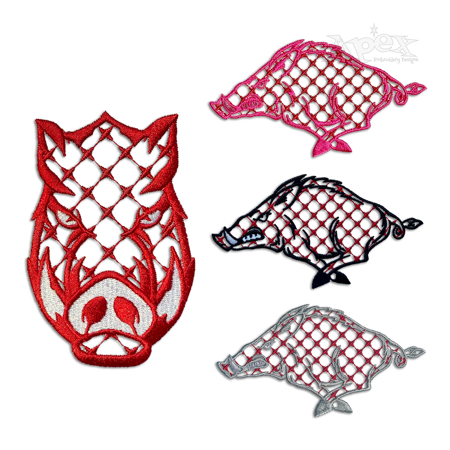 Pattern Warthog Wild Pig Boar Machine Embroidery Designs by Apex All