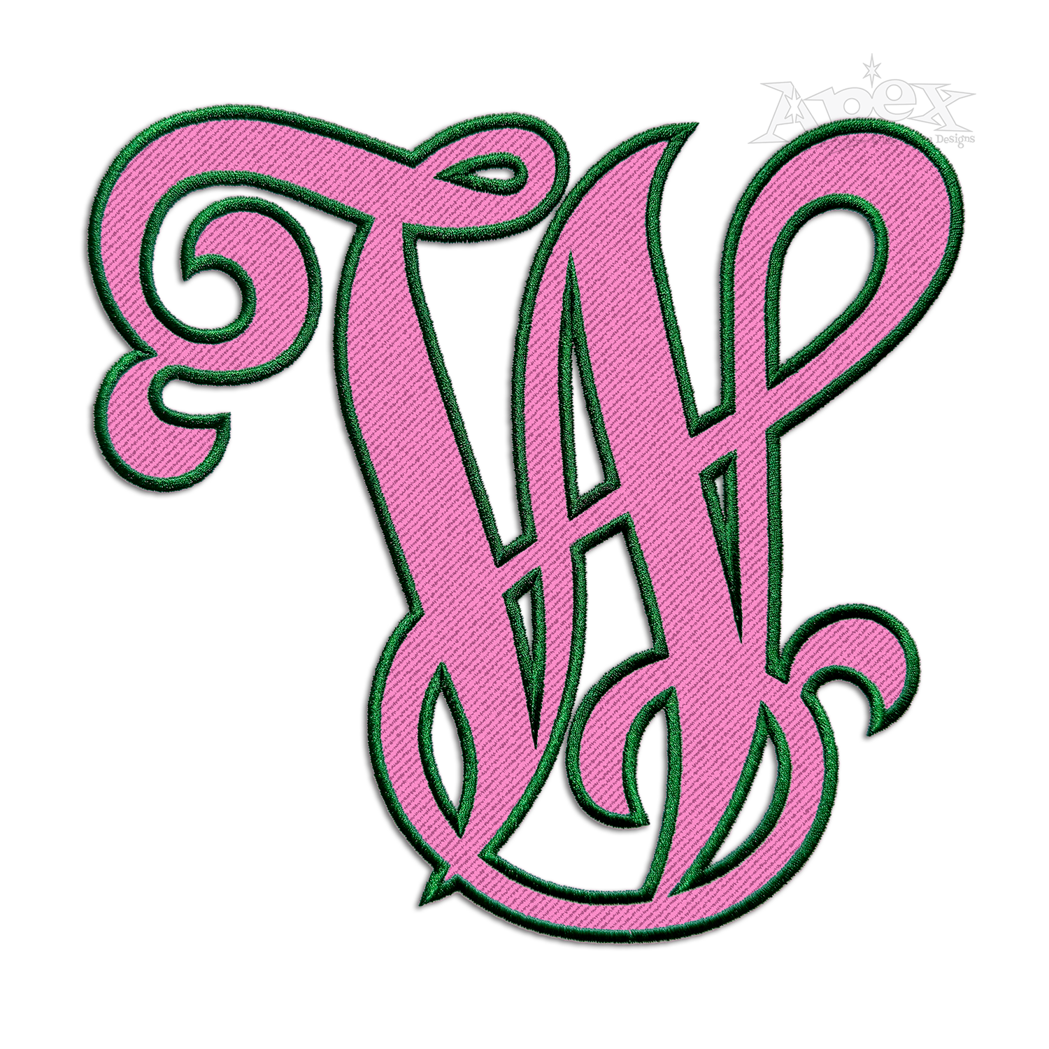 Vinoy Large Applique Monogram Machine Embroidery Fonts