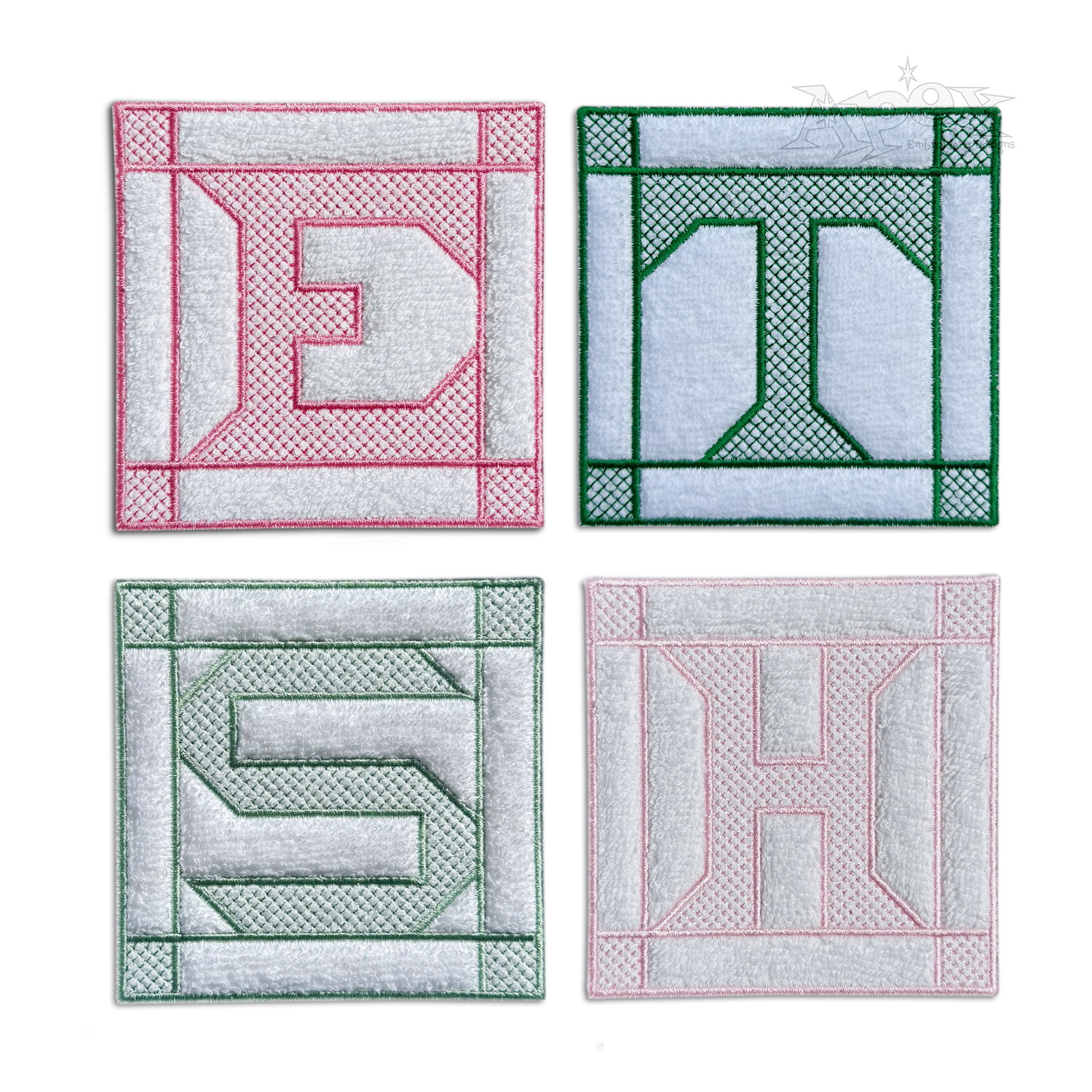 Embossed Frame Machine Embroidery Monogram Font - Apex All r