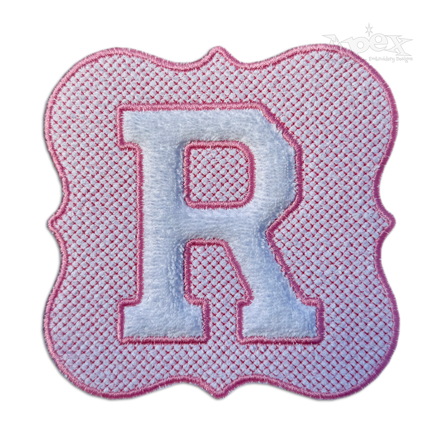 Embossed Frame Machine Embroidery Font by Apex r