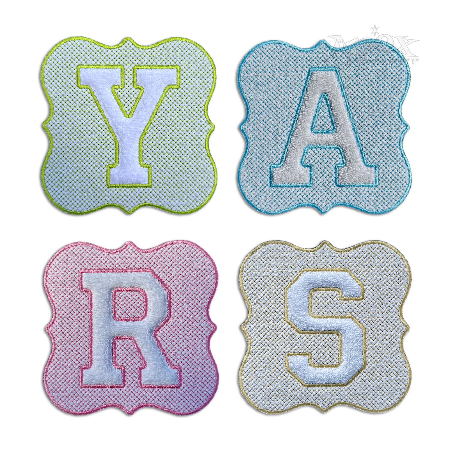 Embossed Frame Machine Embroidery Font by Apex all