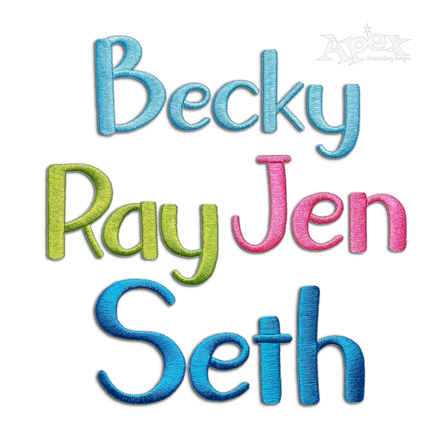 Aspen Handwriting Machine Embroidery Font Letters by Apex All