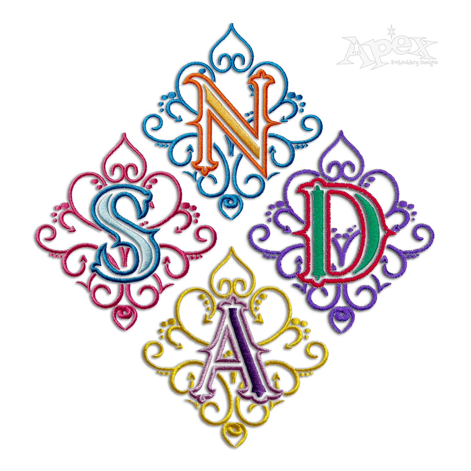 Dionne Machine Embroidery Font by Apex All