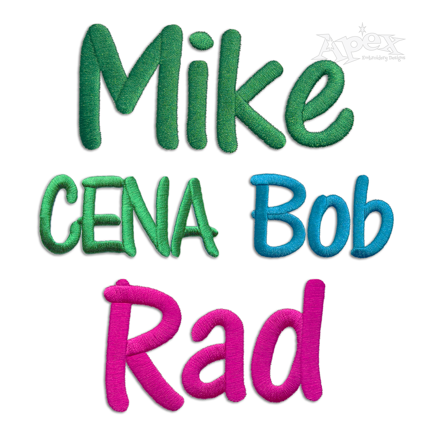 Cena Machine Embroidery Font by Apex