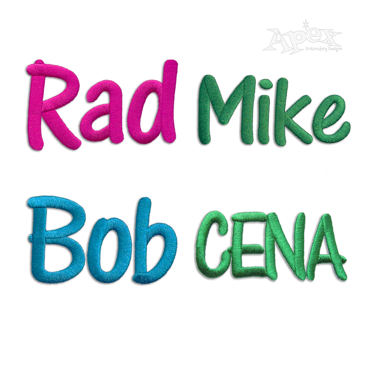 Cena Machine Embroidery Font by Apex