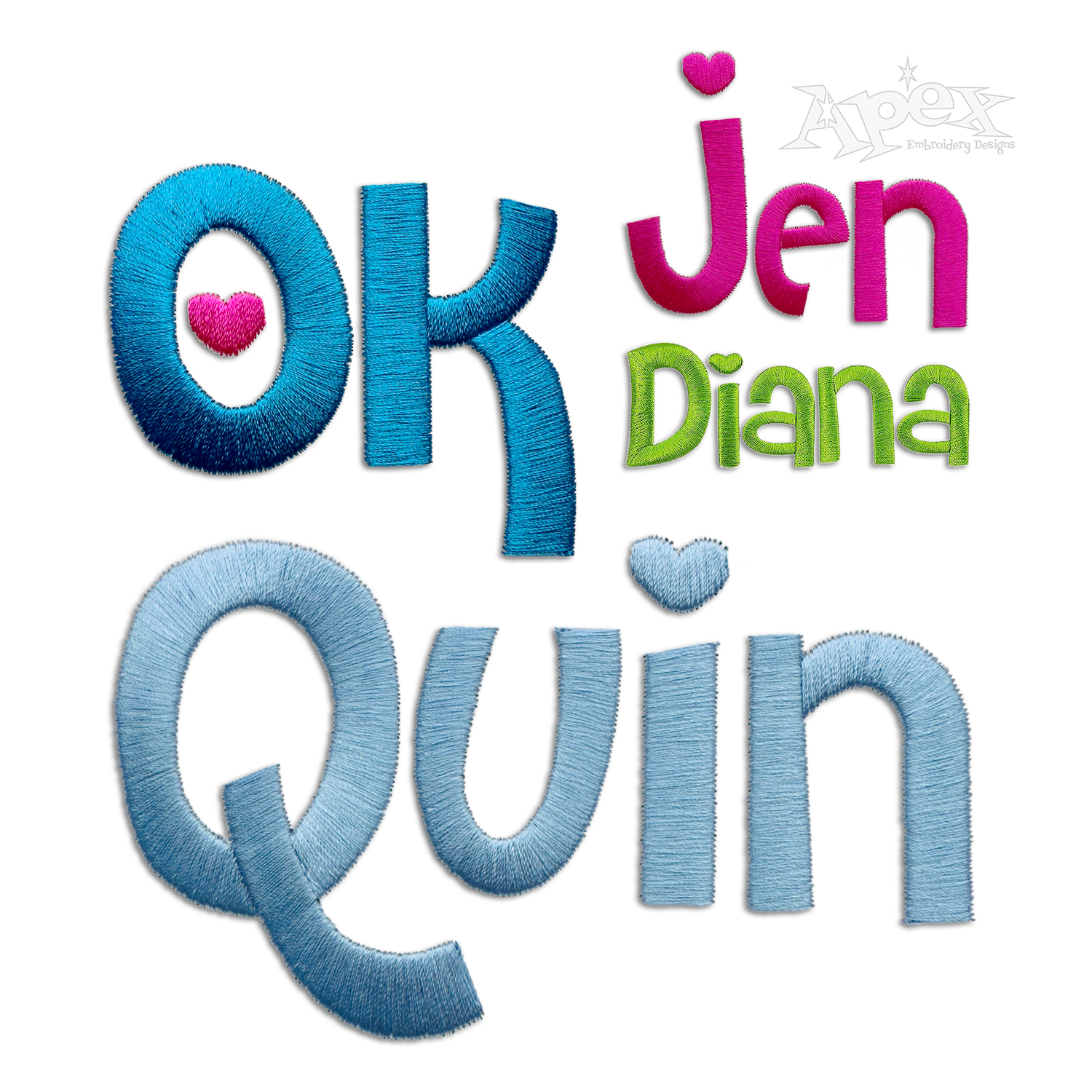 Cheri Machine Embroidery Font by Apex Digitizing