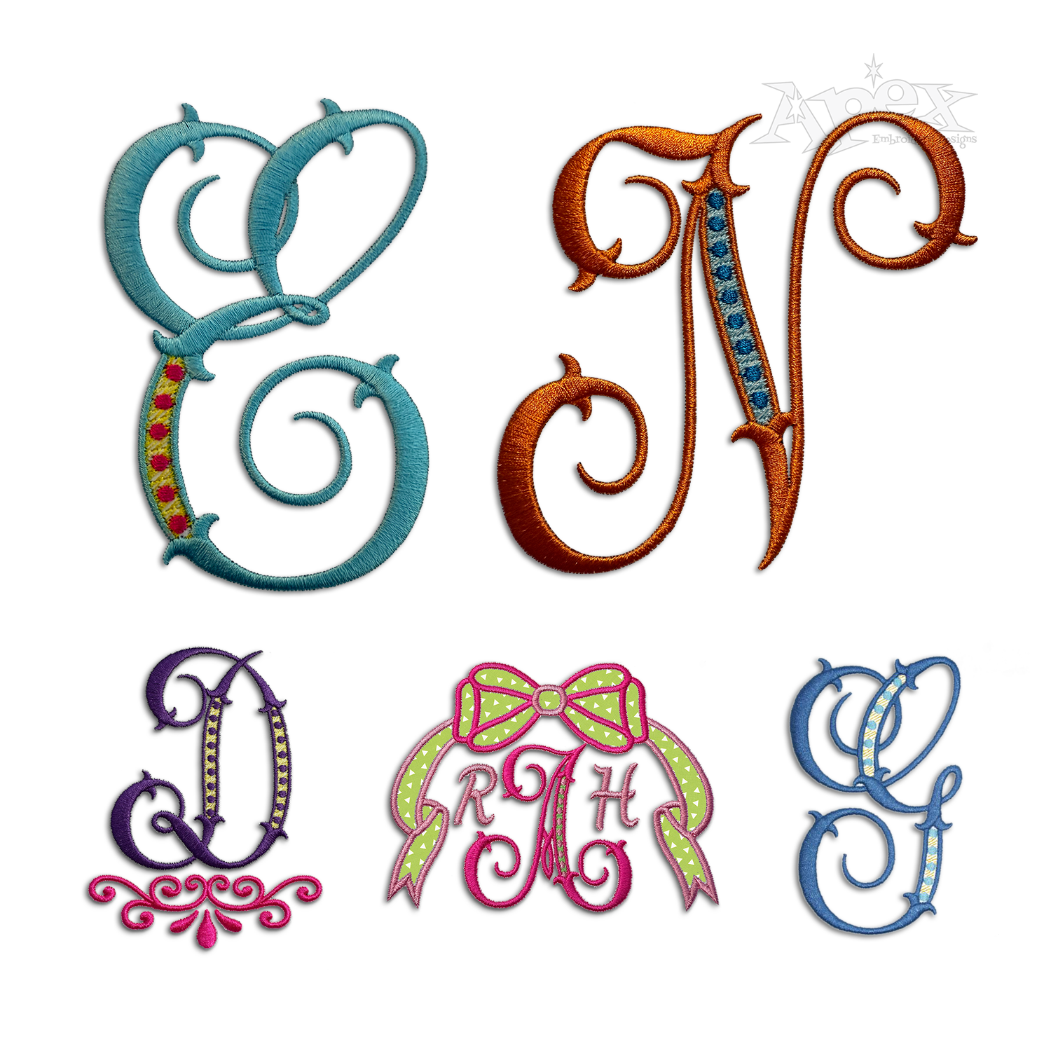 Dandy Dots Machine Embroidery Fonts by Apex All
