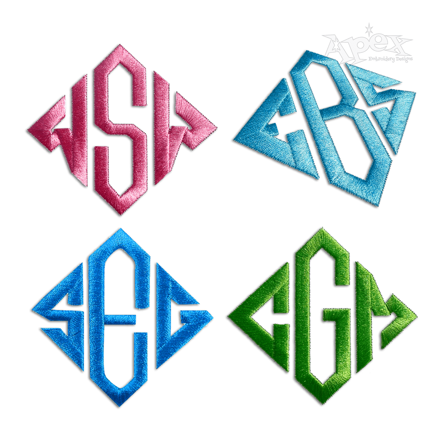 Diamond Machine Embroidery Fonts Monogram All