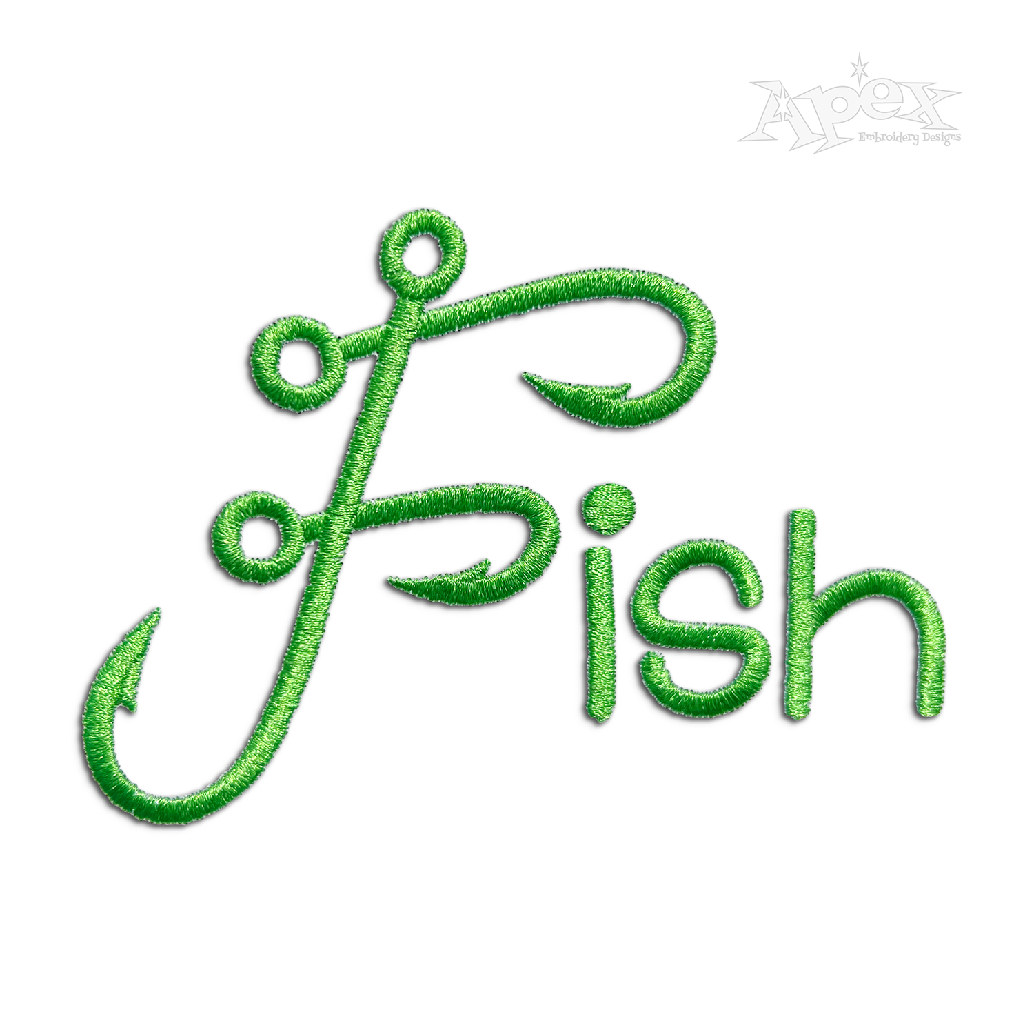 Hooks Fishing Lure Alphabet Fun Machine Embroidery Font - Apex
