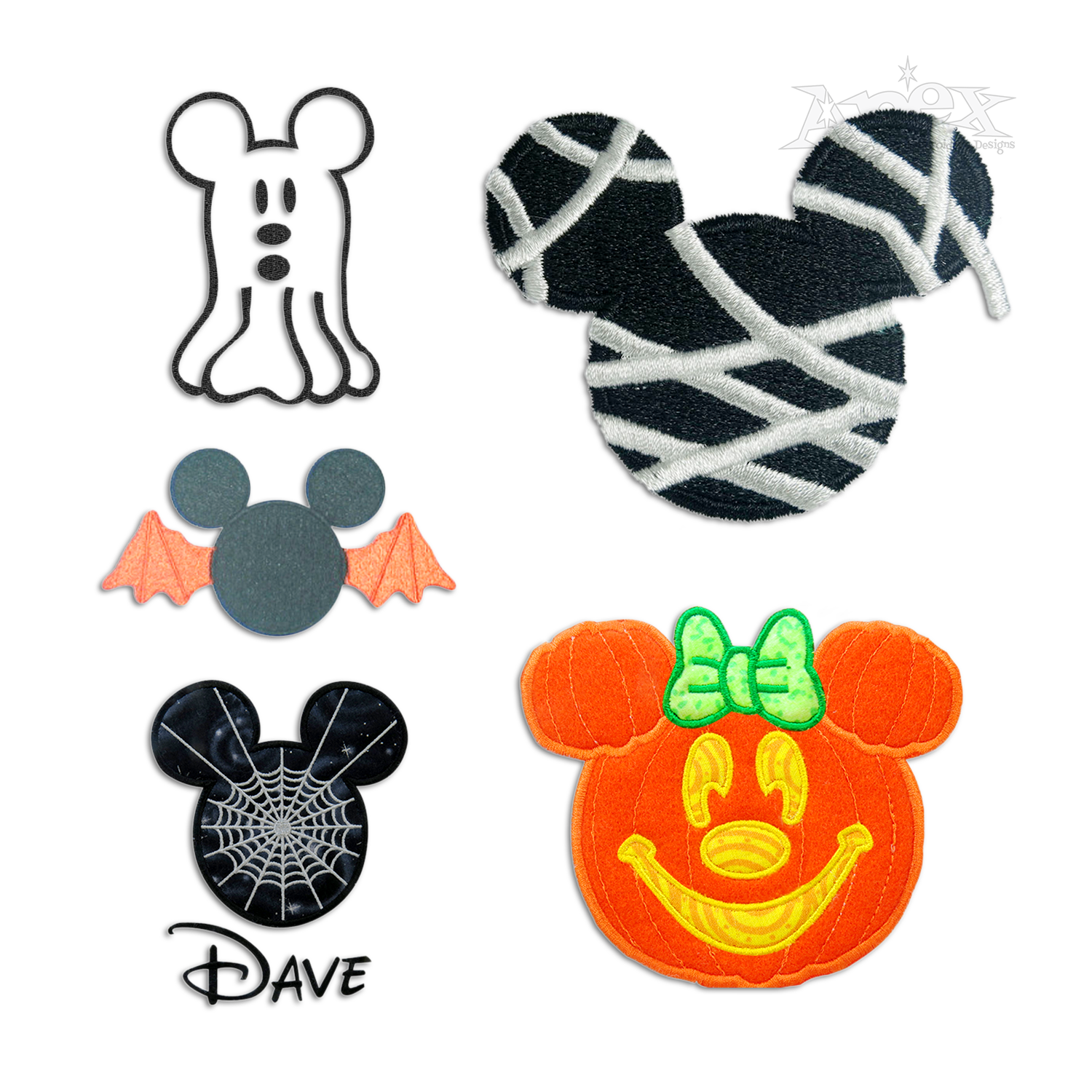 Halloween Mouse Head and Ears Machine Embroidery Designs by Apex All