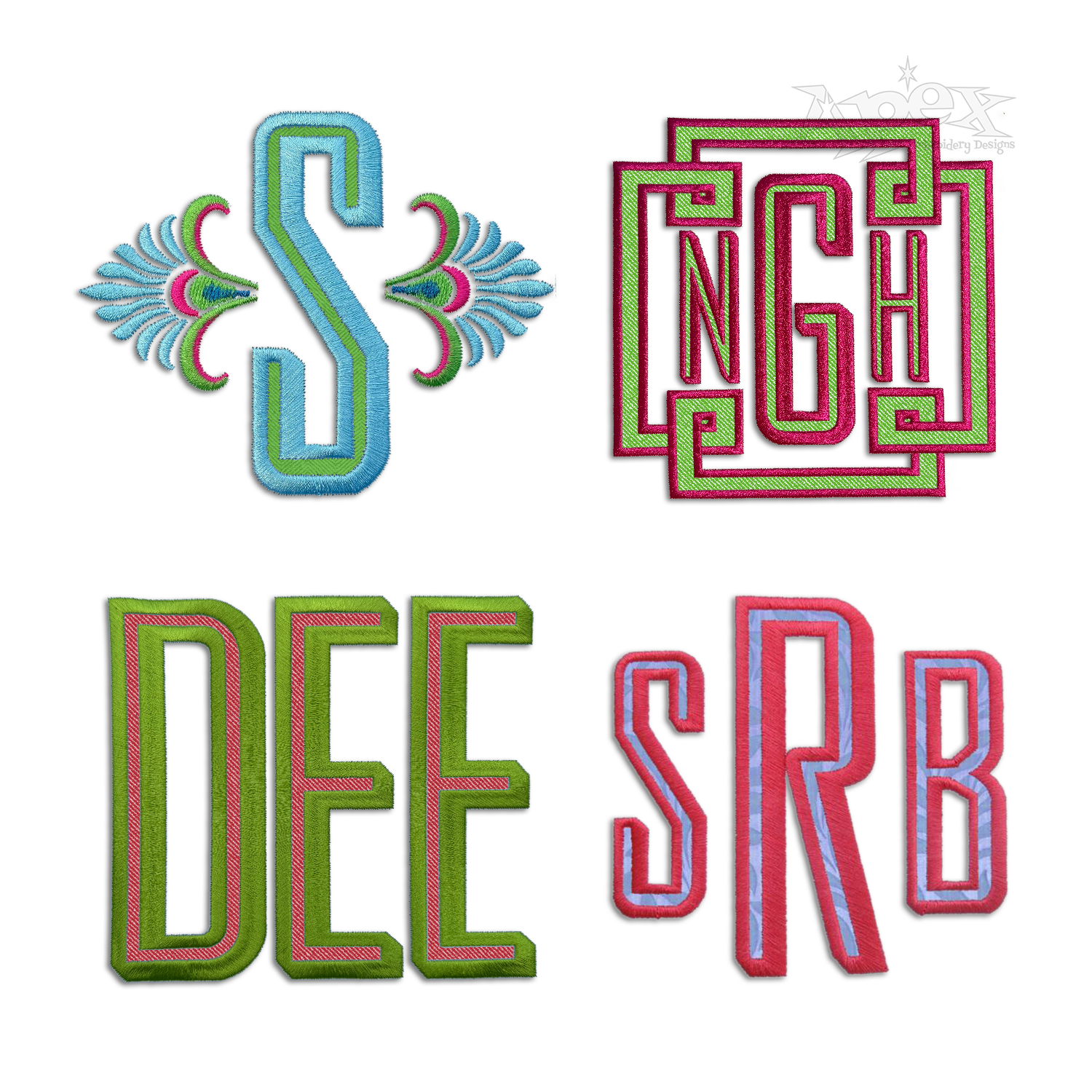 Maxwell Applique Machine Embroidery Font by Apex Art All