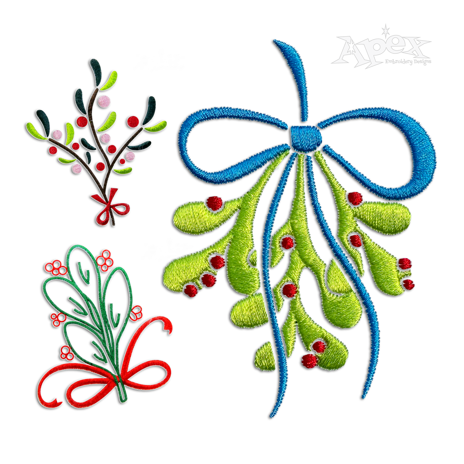 Mistletoe Christmas Machine Embroidery Designs by Apex All