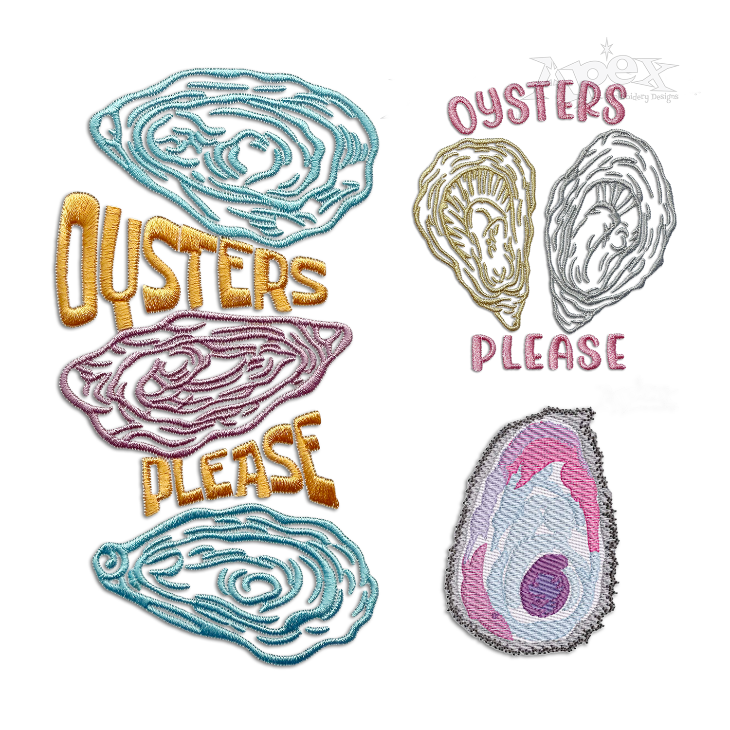 Oyster Please Machine Embroidery Design by Apex All