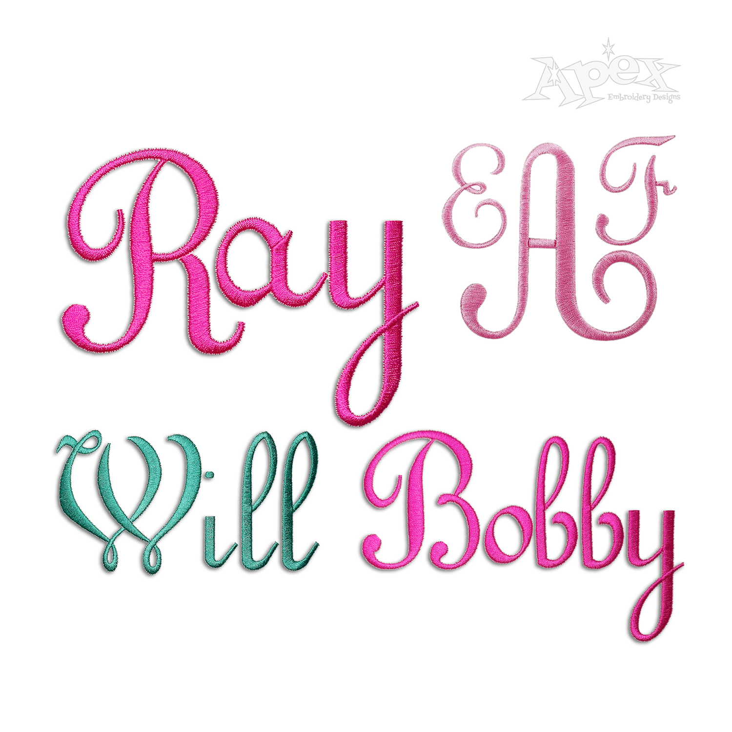 Southern Script Machine Embroidery Font by Apex All