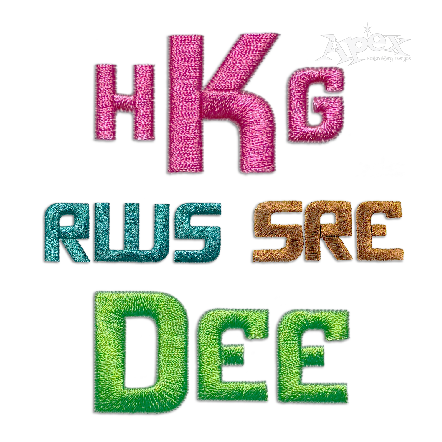 Spaceman Block Machine Embroidery Font by Apex