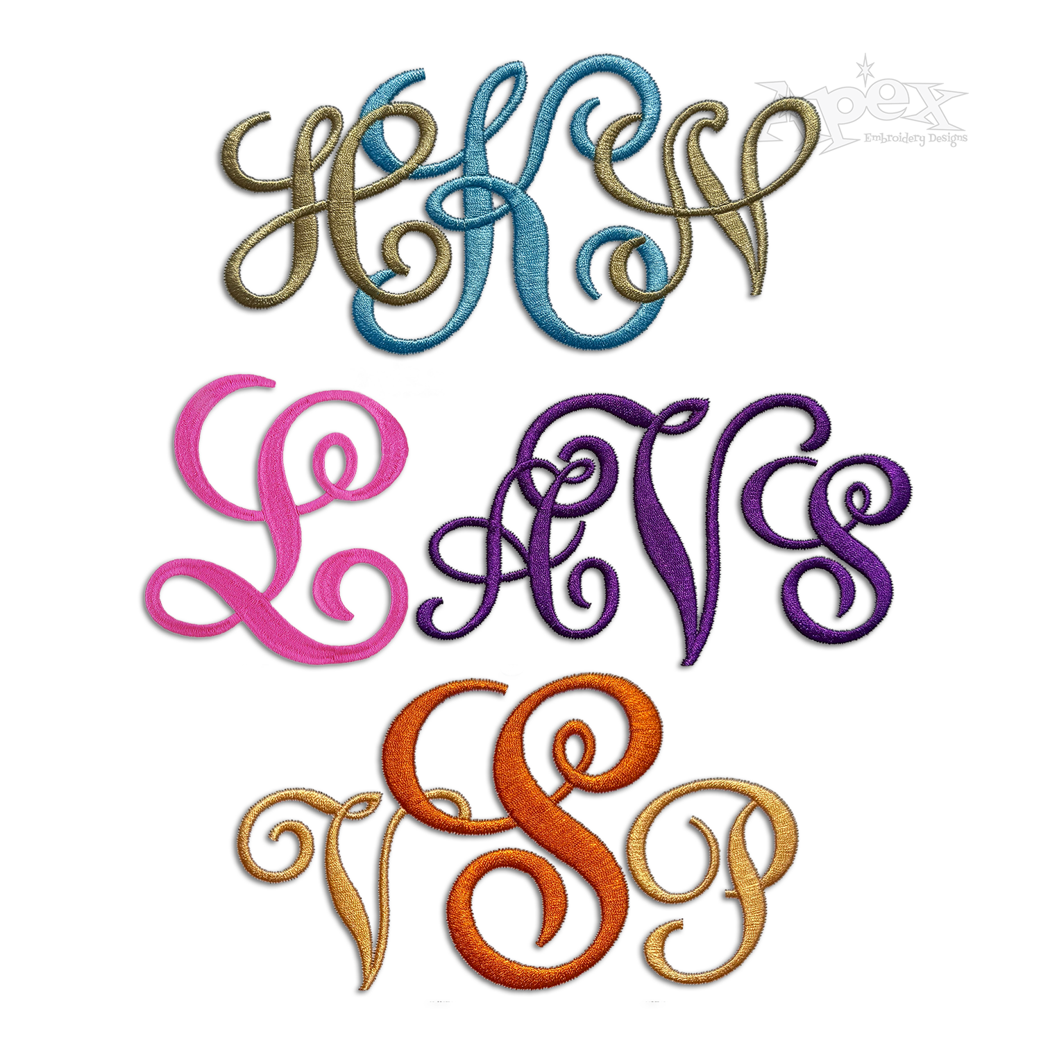 Sydney Fancy Script Machine Embroidery Font - Apex All