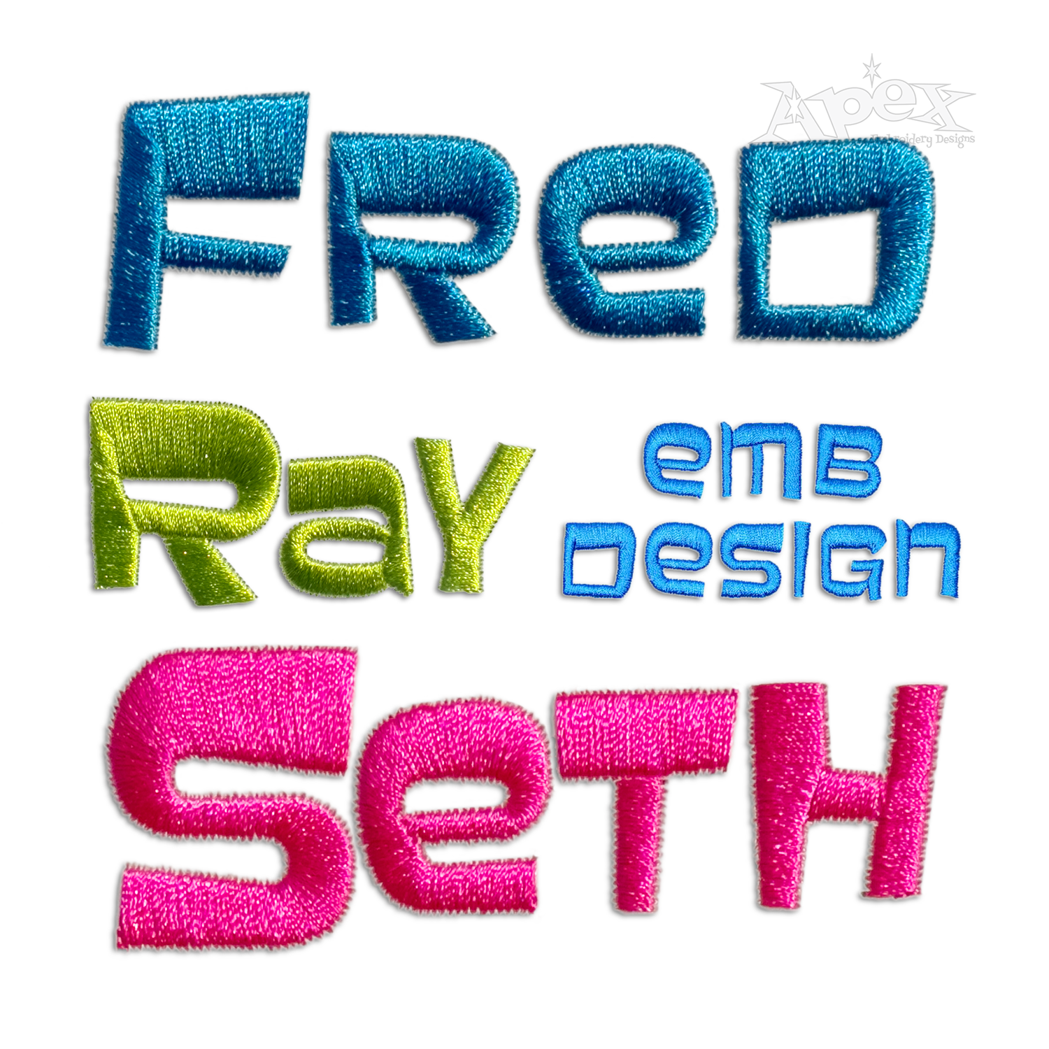 Tubby Machine Embroidery Font by Apex All Digitized
