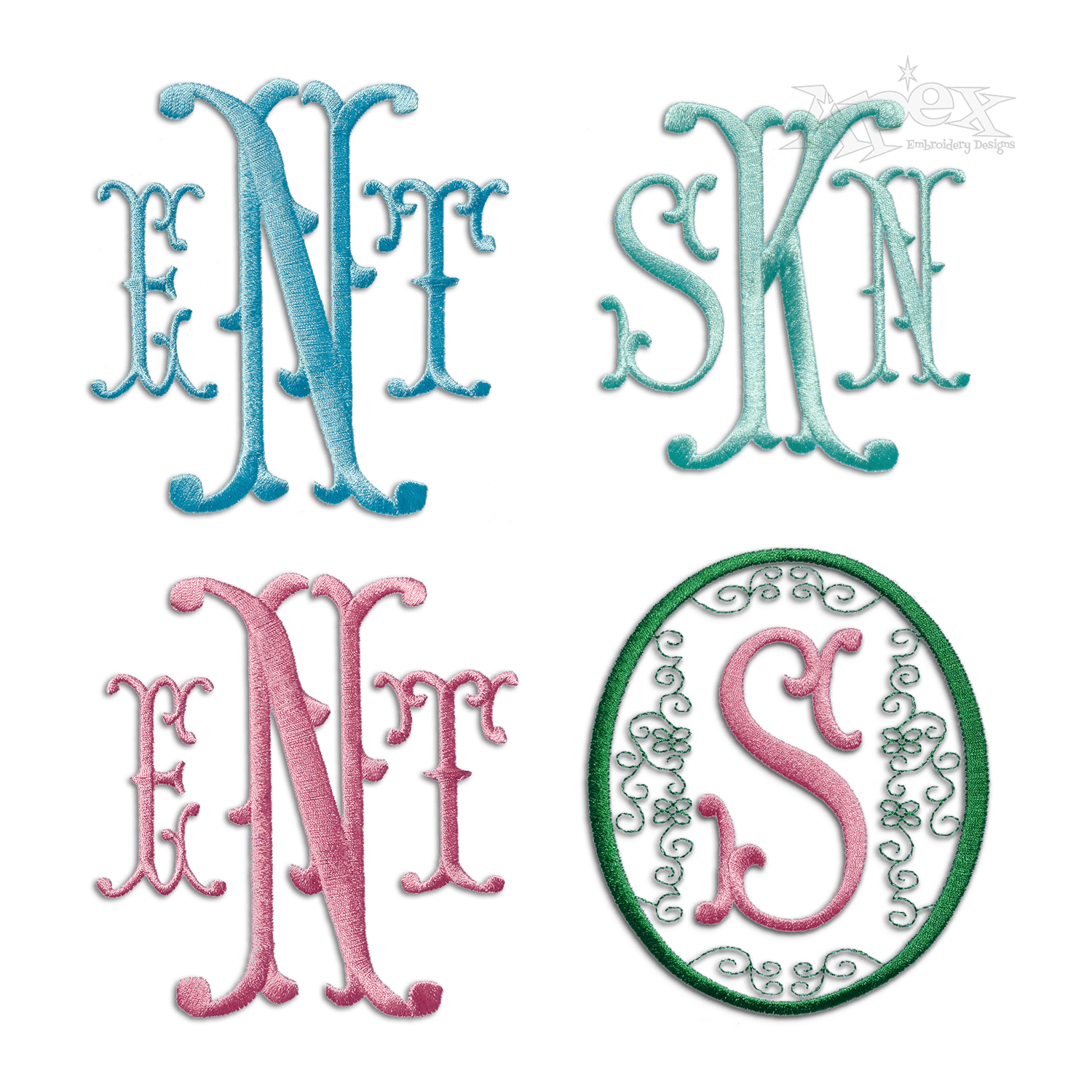 Wicks Candle Machine Embroidery Font Alphabet by Apex All