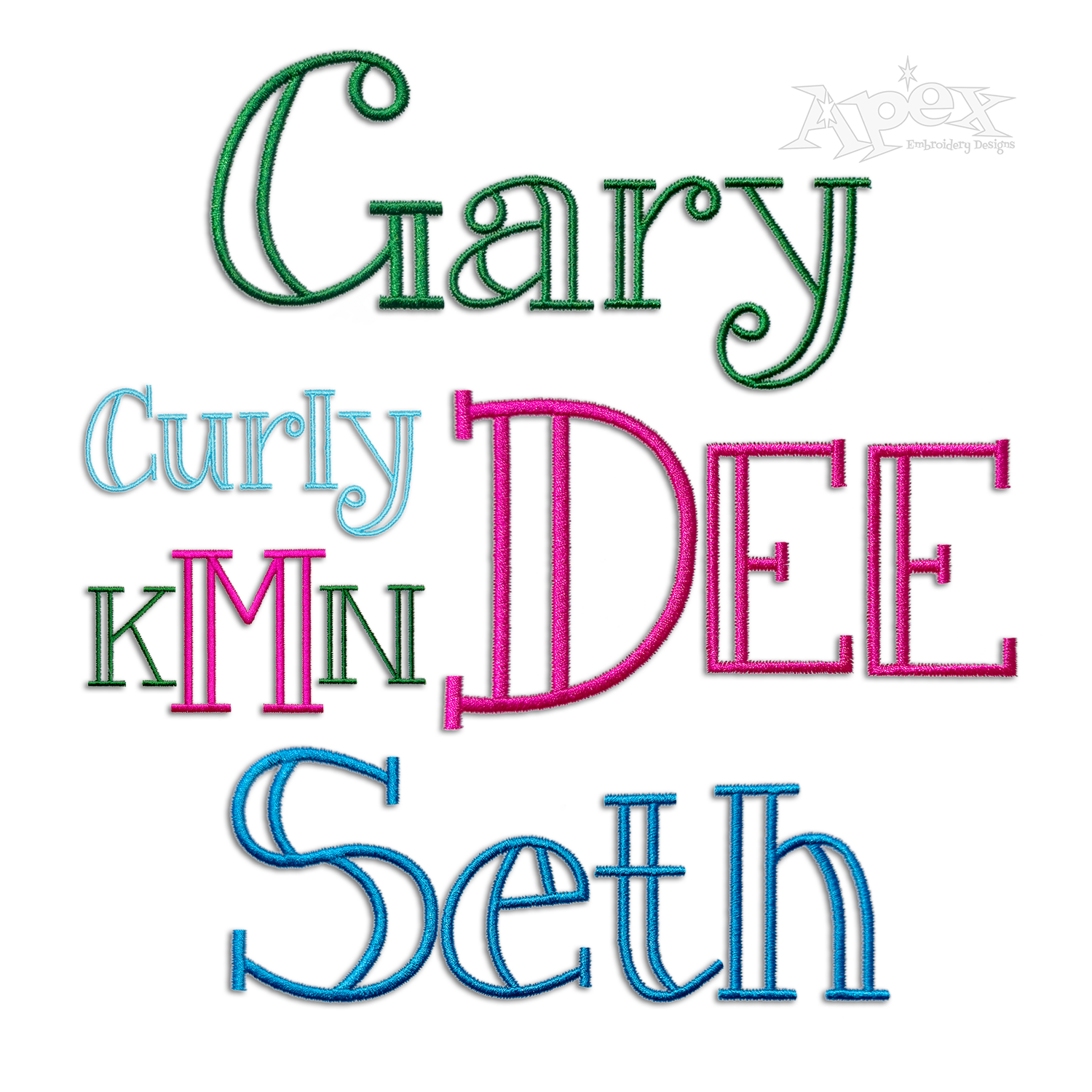 Dionne Machine Embroidery Font by Apex All