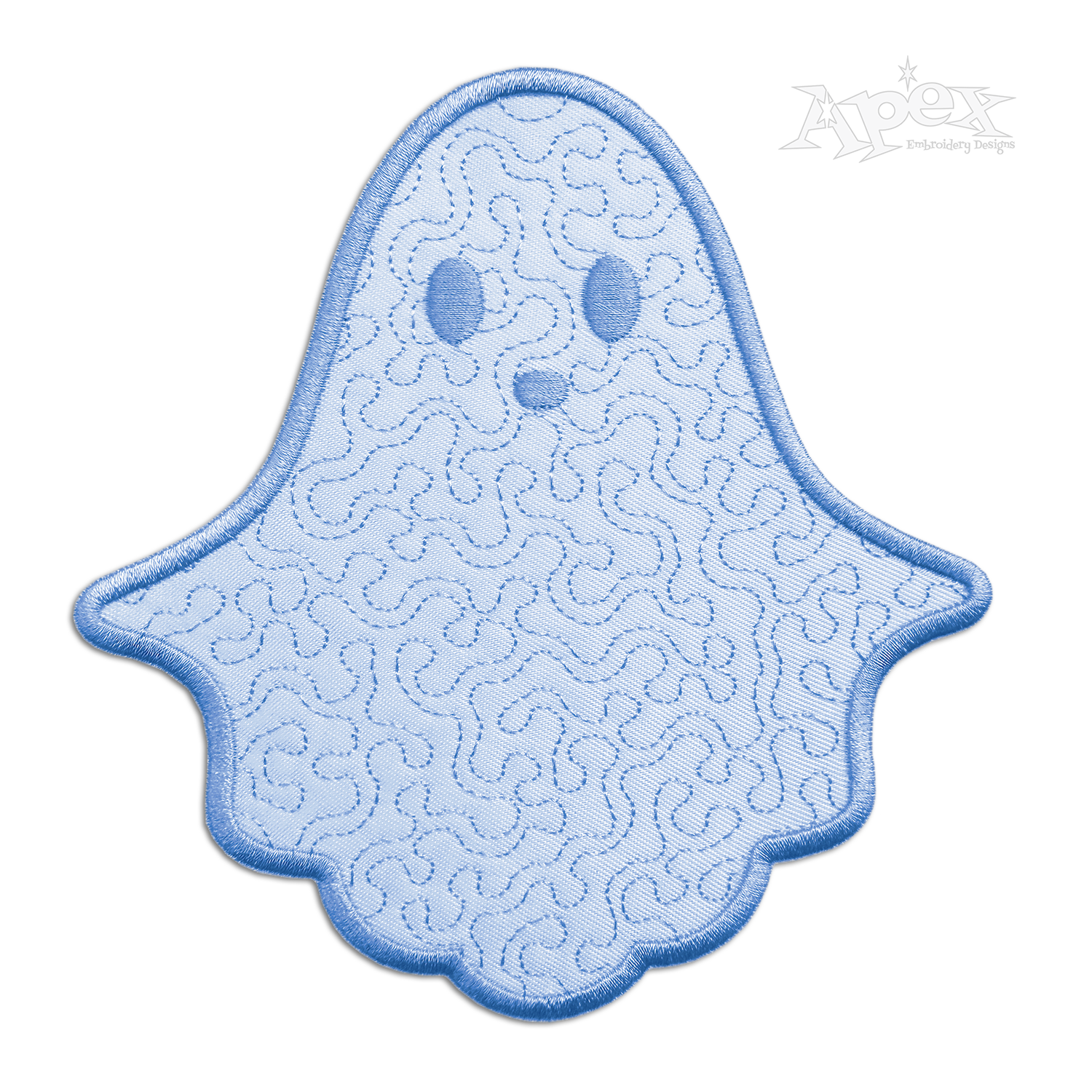 Halloween Ghost Quilt Applique Machine Embroidery Design