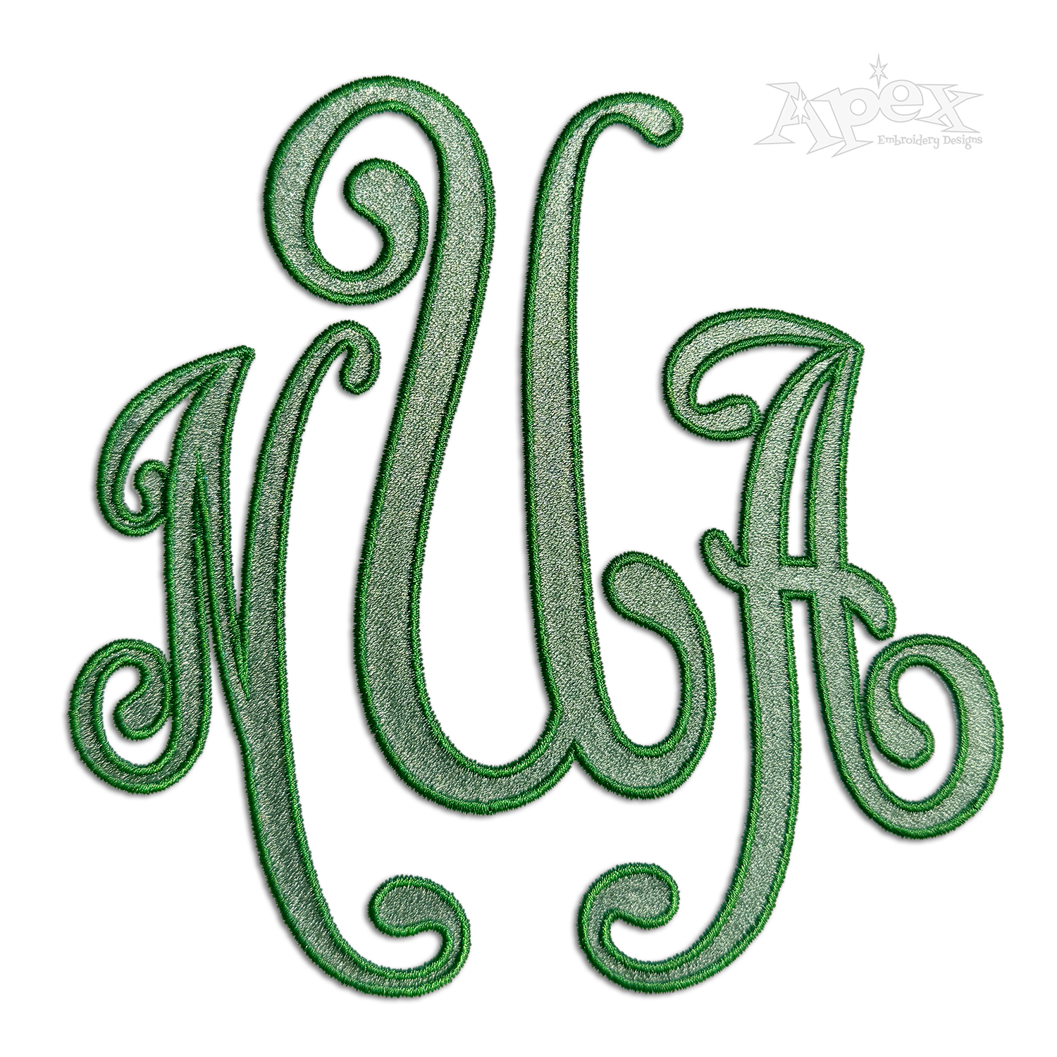 Alsace Monogram Machine Embroidery Font Digitized by Apex NUA
