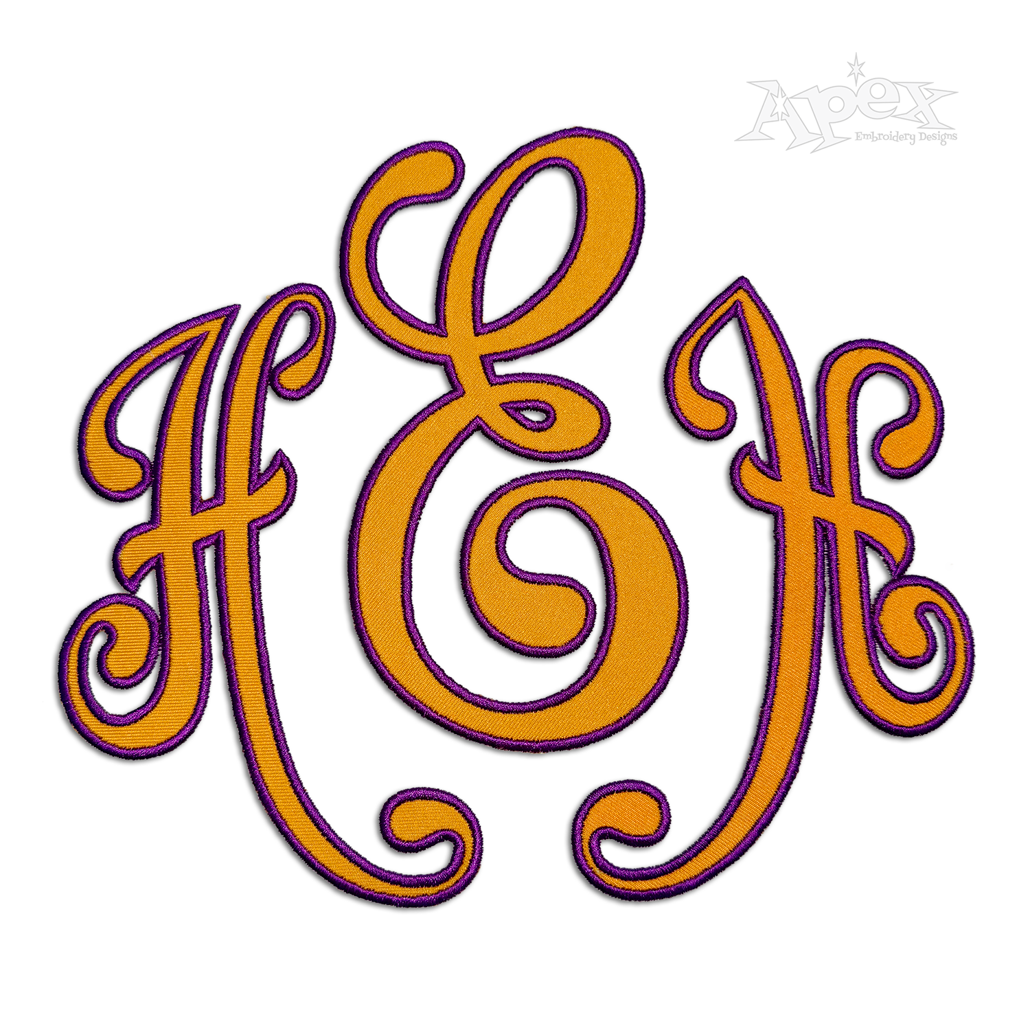 Alsace Monogram Appliqué Embroidery Font - HEH