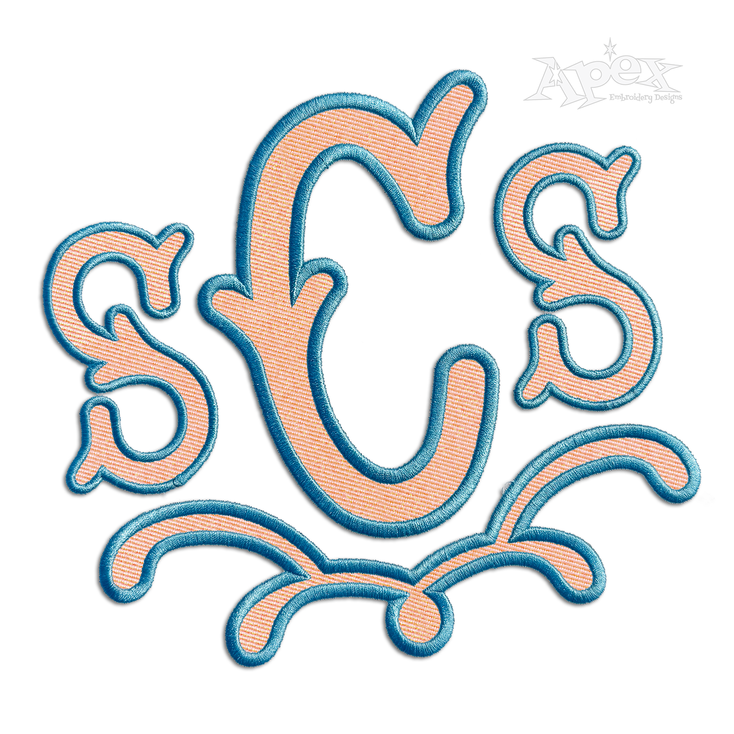 Pagoda Monogram Large Applique Font - SCS