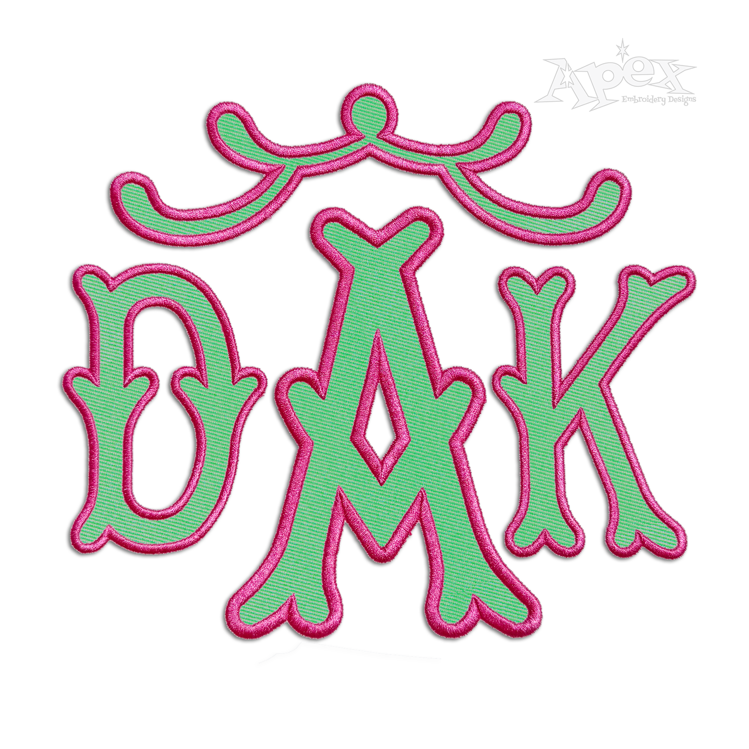 Pagoda Monogram Large Applique Font - DAK