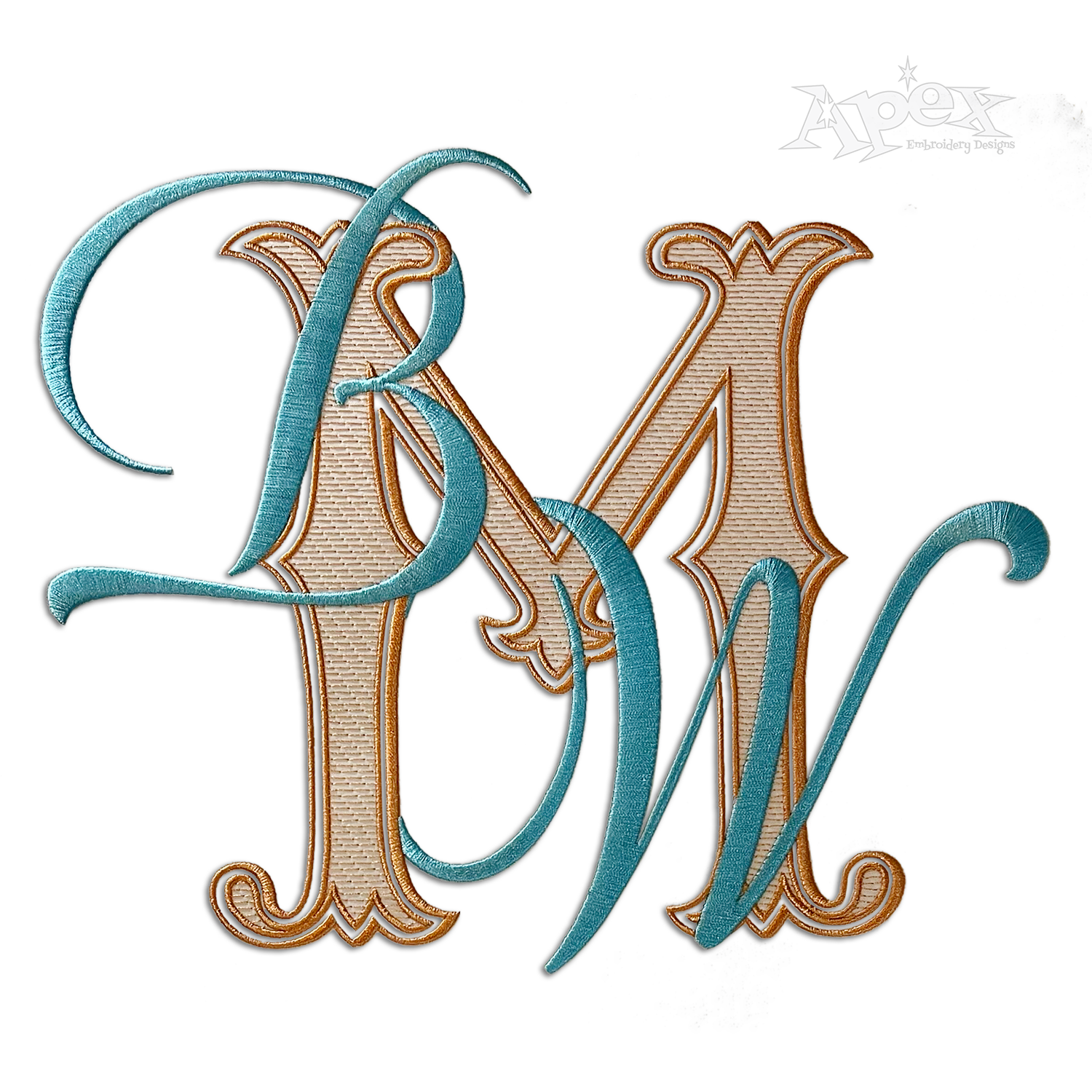 Cassidy 3-letter Interlocking Monogram Machine Embroidery DMB Ribbed