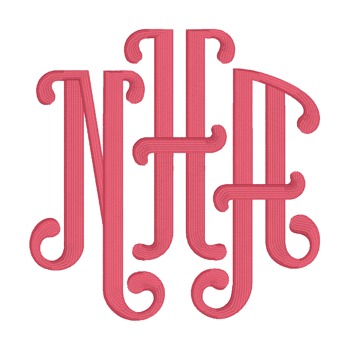 Arles Monogram Embroidery Font Wedding Letters