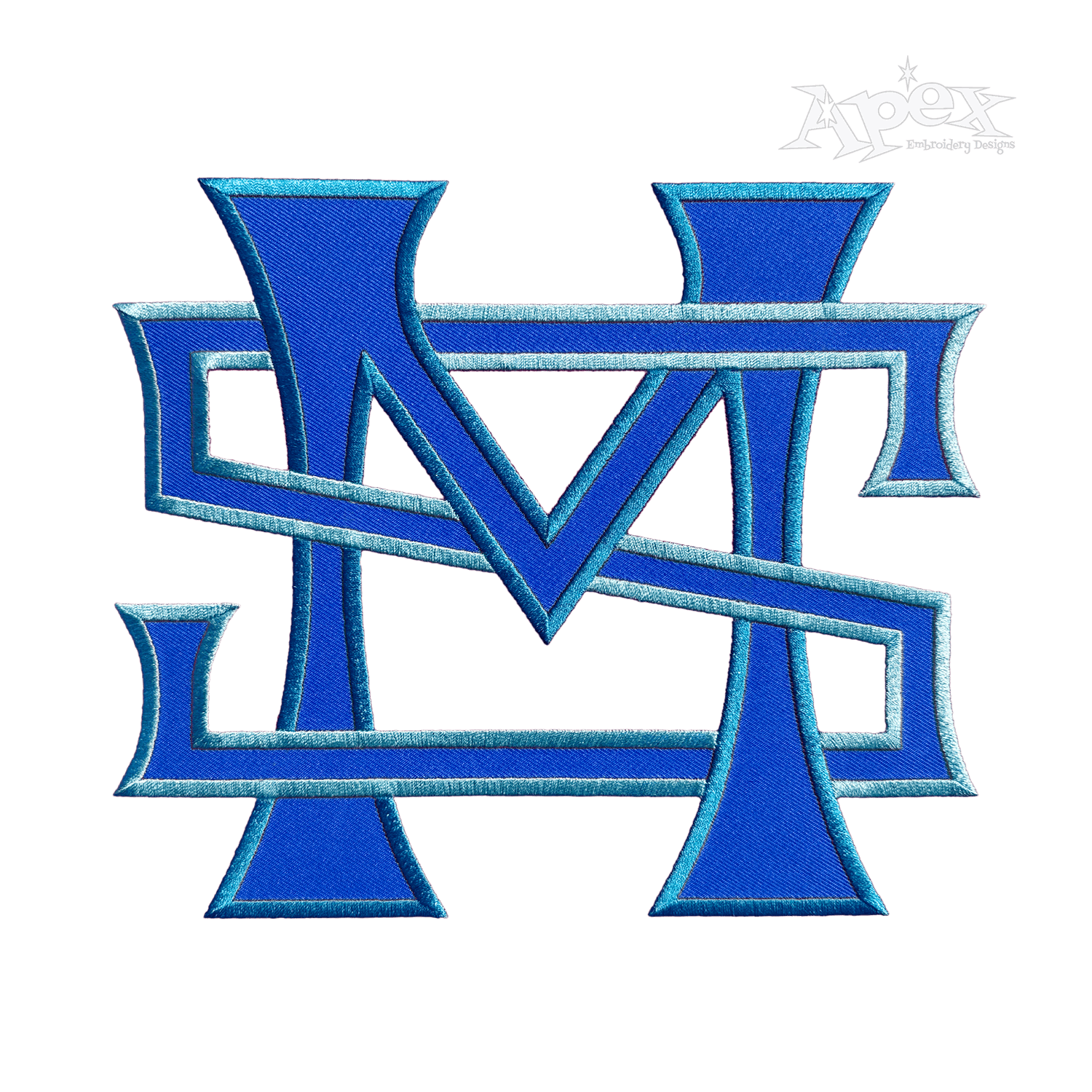 Titus Roman Applique 2-letter Block Interlocking Monogram Embroidery 