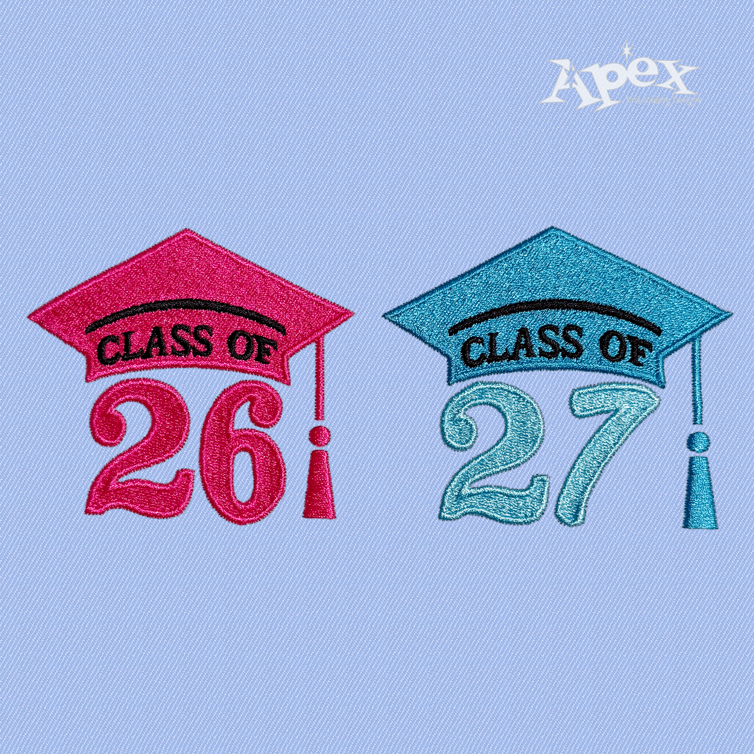 Class of 26 27 Graduation Cap Embroidery Design