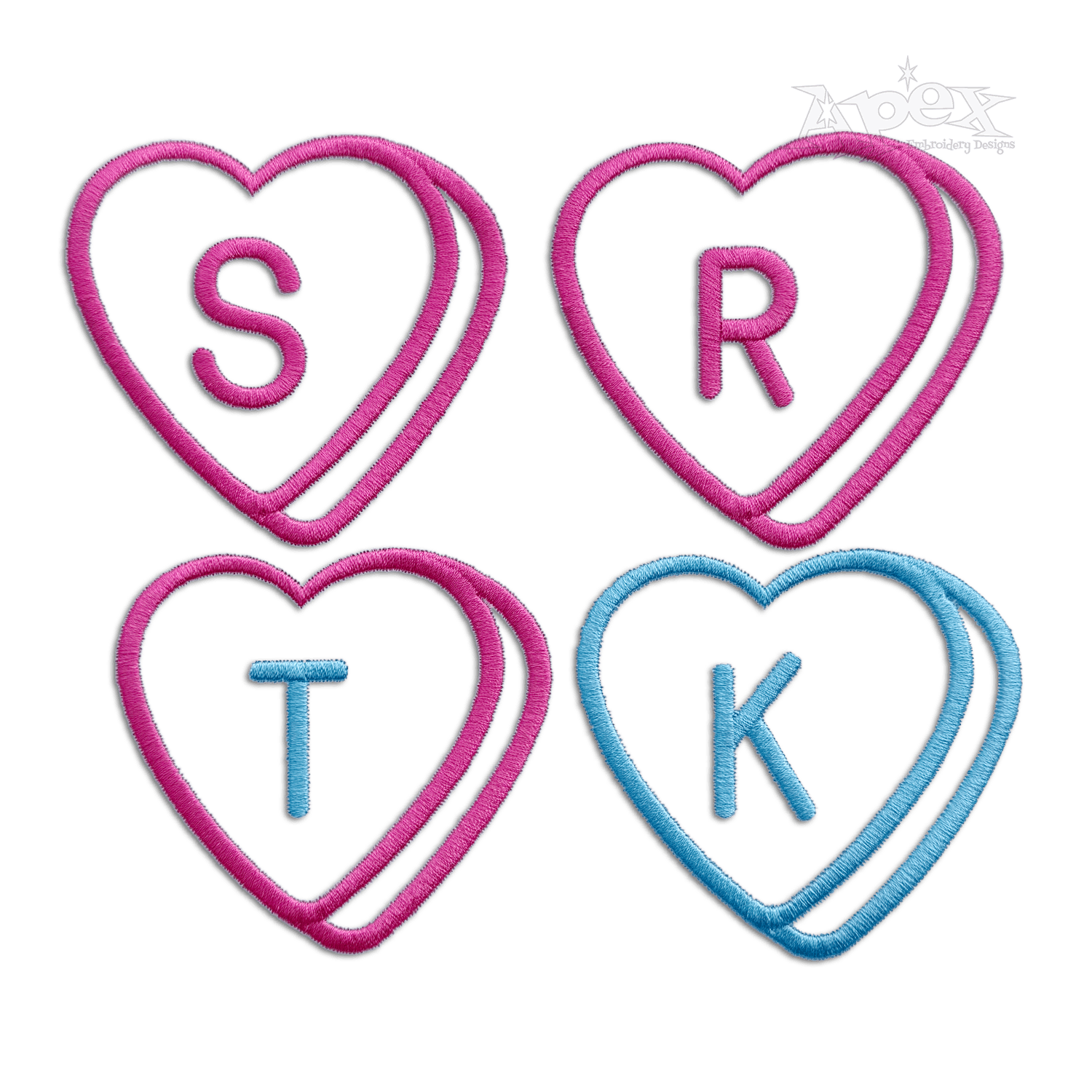 Sweet Heart Candy Embroidery Font by Apex SR