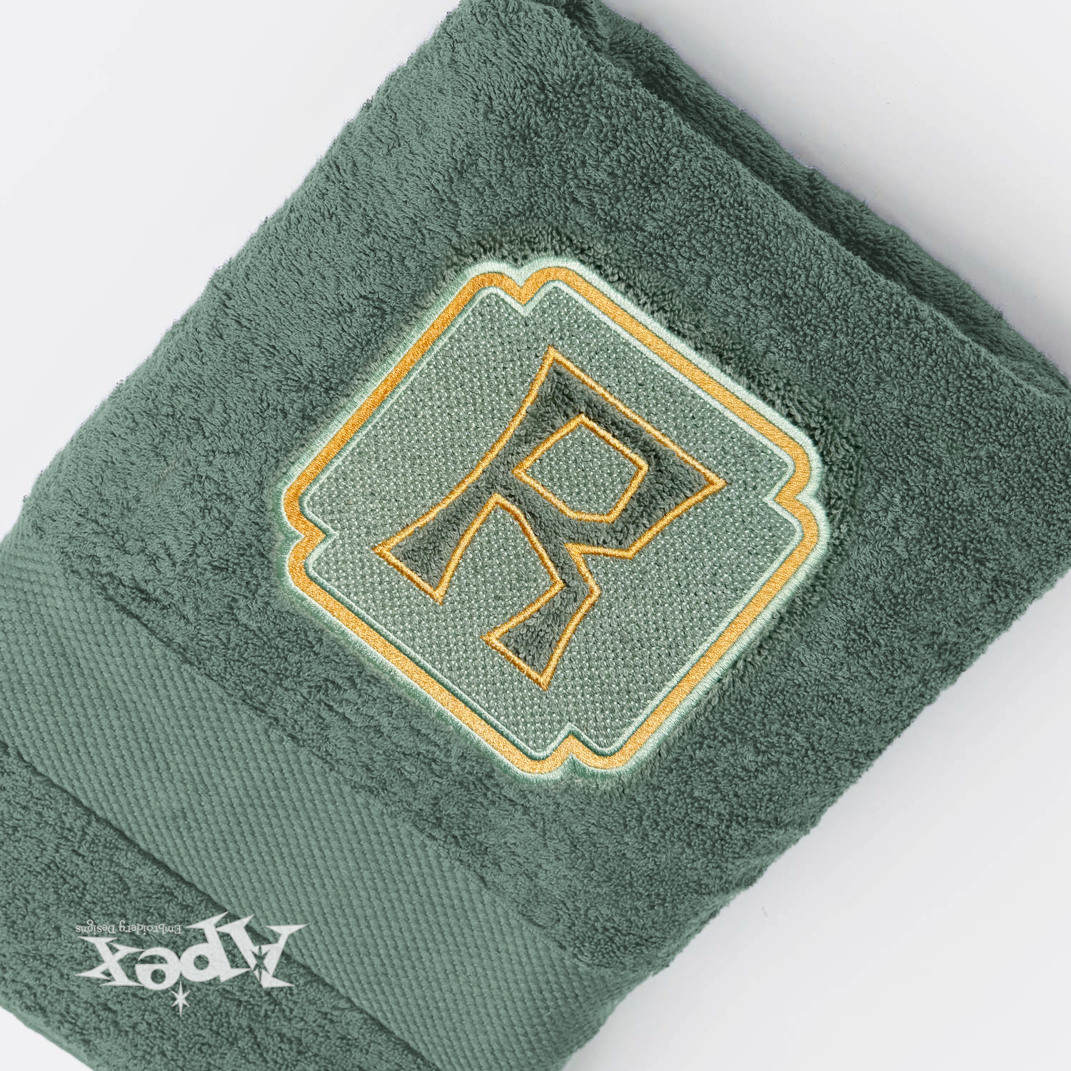 Titus Knockdown Quilted Backdrop Square Stitch Embroidery Monogram Towel 6