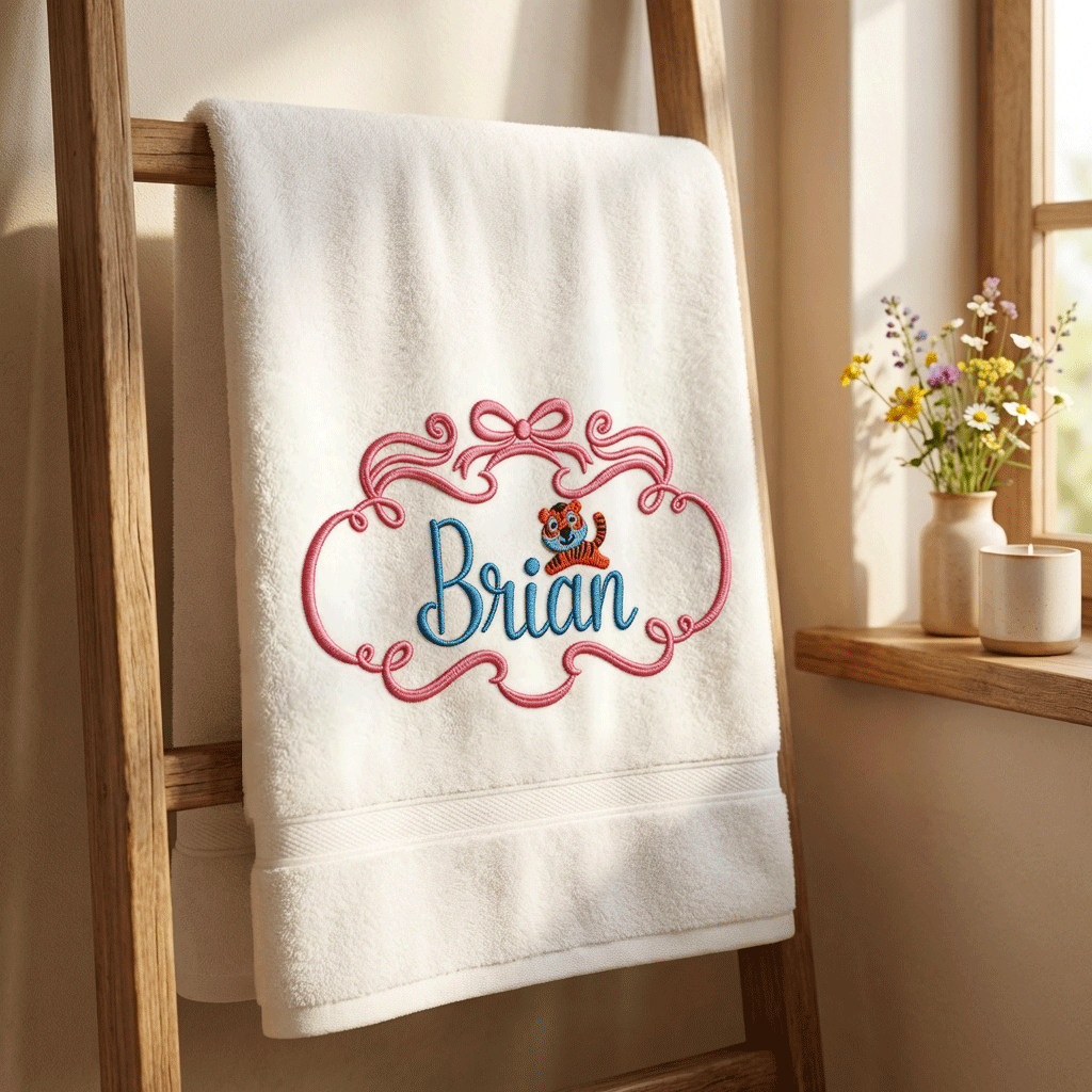 Rectangle Bow Embroidery Monogram Frame Bundle