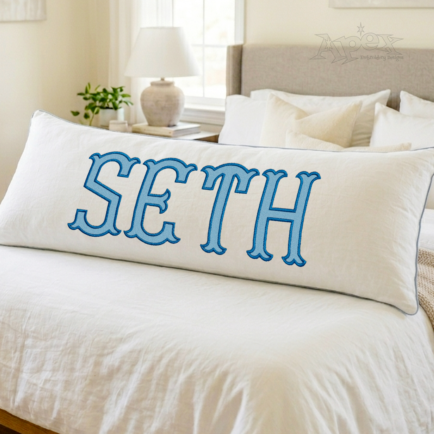 Pillow Dimples Monogram Machine Embroidery Font by Apex 