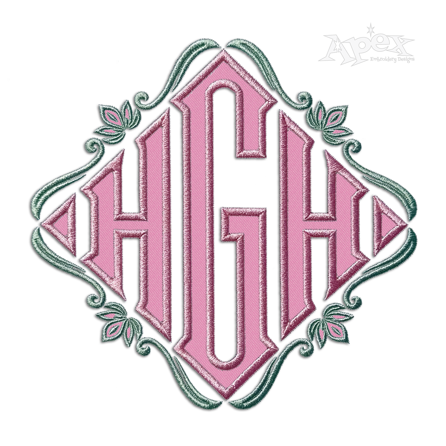 Applique Vienna Fancy Monogram Machine Embroidery Font